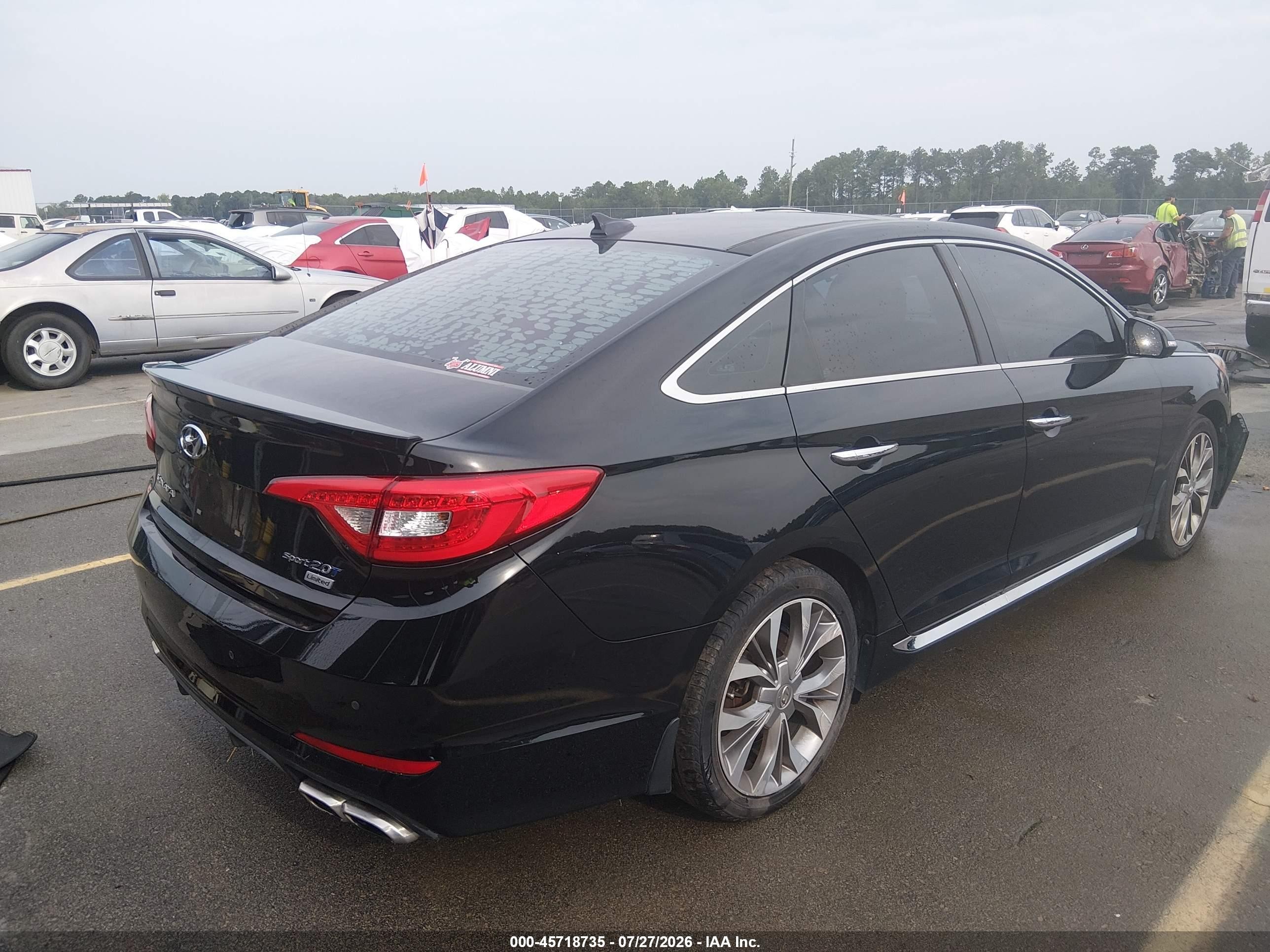 2015 Hyundai Sonata Limited 2.0t Black vin: 5NPE34ABXFH115382