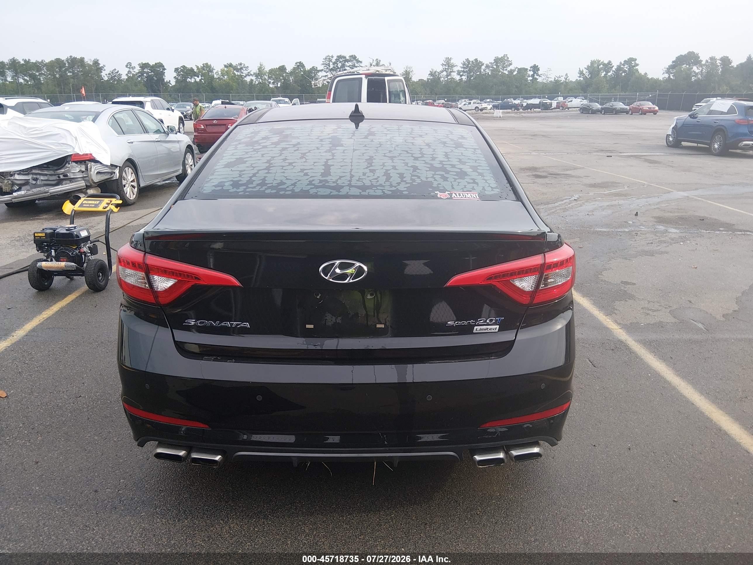 2015 Hyundai Sonata Limited 2.0t Black vin: 5NPE34ABXFH115382
