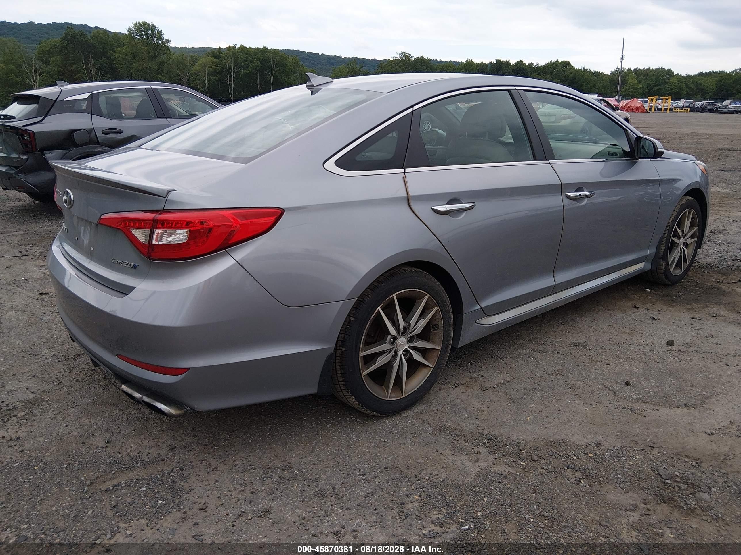 2015 Hyundai Sonata Sport 2.0t Silver vin: 5NPE34ABXFH234355