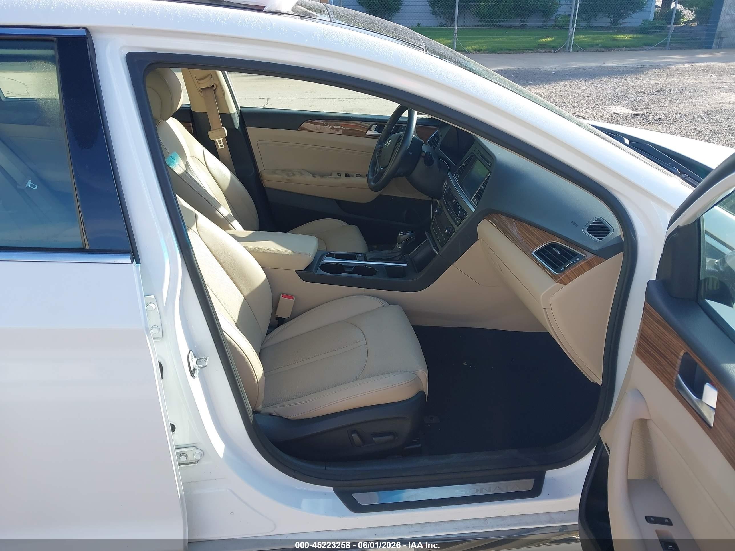 2015 Hyundai Sonata Limited White vin: 5NPE34AF0FH009381