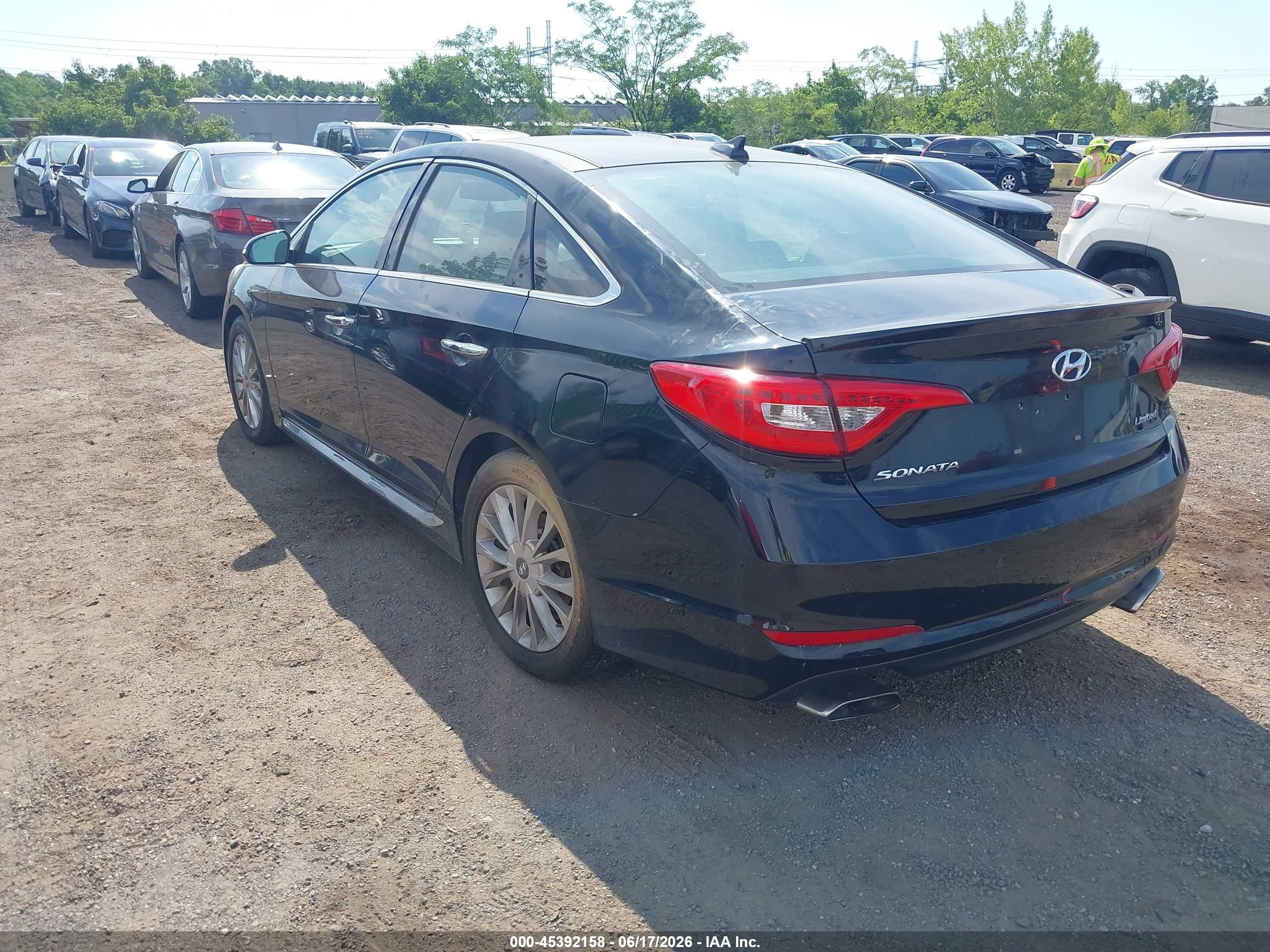 2015 Hyundai Sonata Limited Черный vin: 5NPE34AF0FH026374