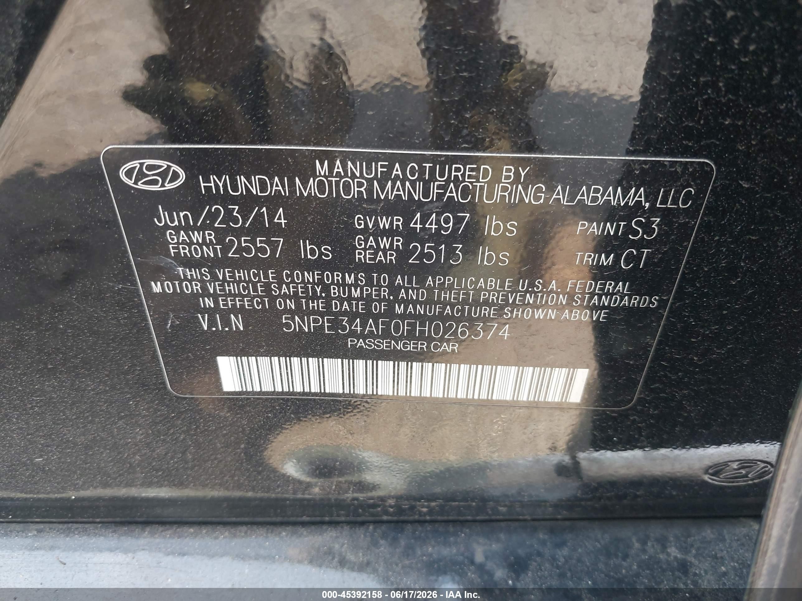 2015 Hyundai Sonata Limited Черный vin: 5NPE34AF0FH026374