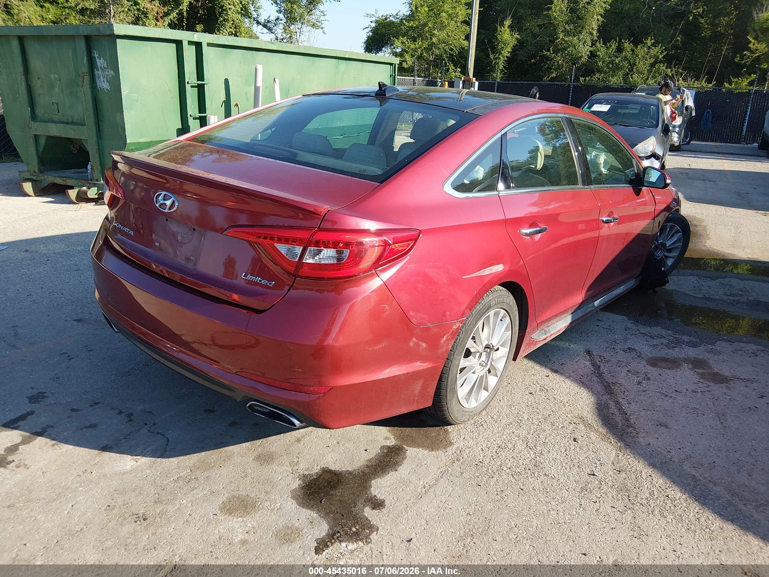 2015 Hyundai Sonata Limited Red vin: 5NPE34AF0FH028612