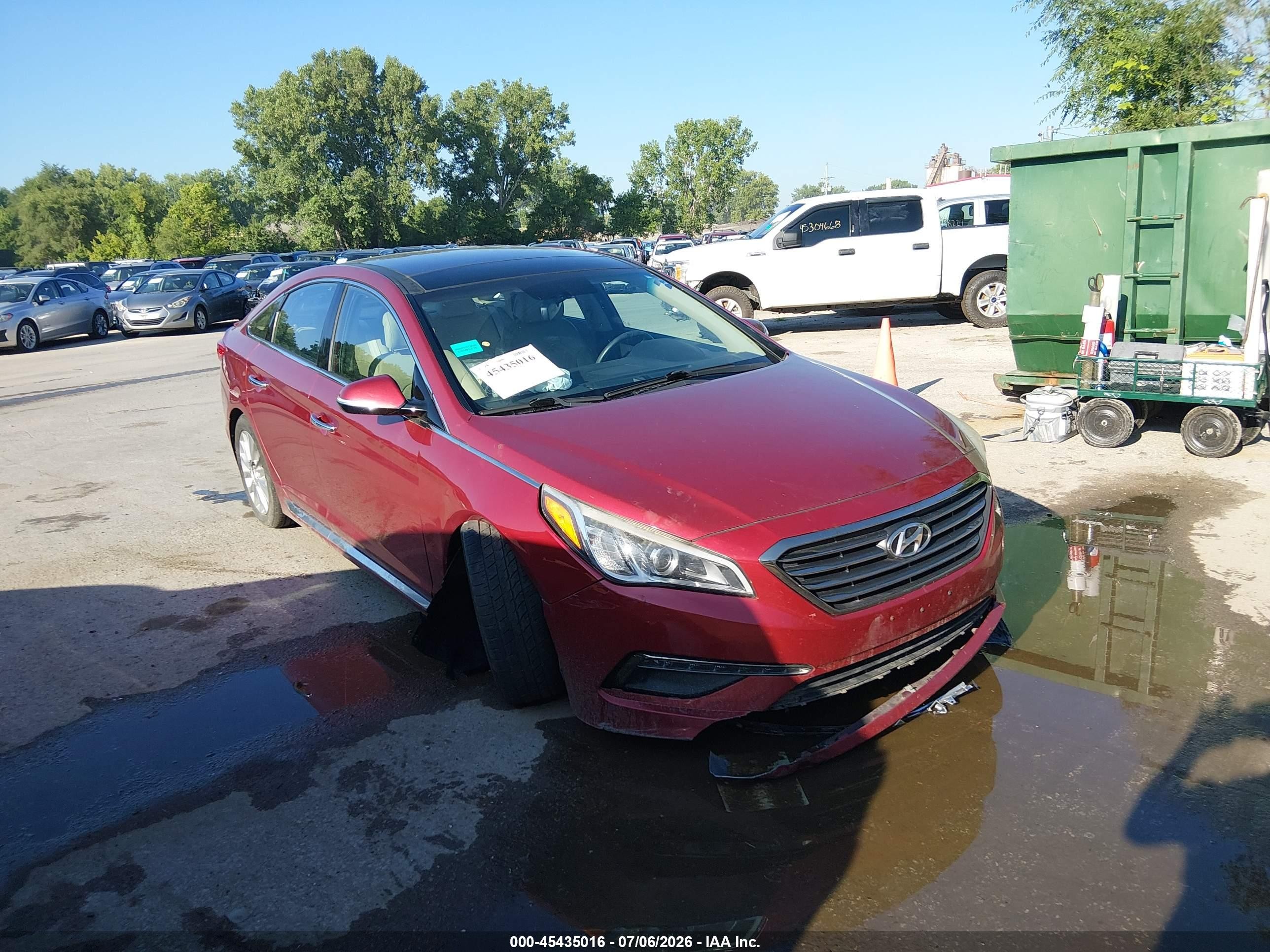 2015 Hyundai Sonata Limited Red vin: 5NPE34AF0FH028612