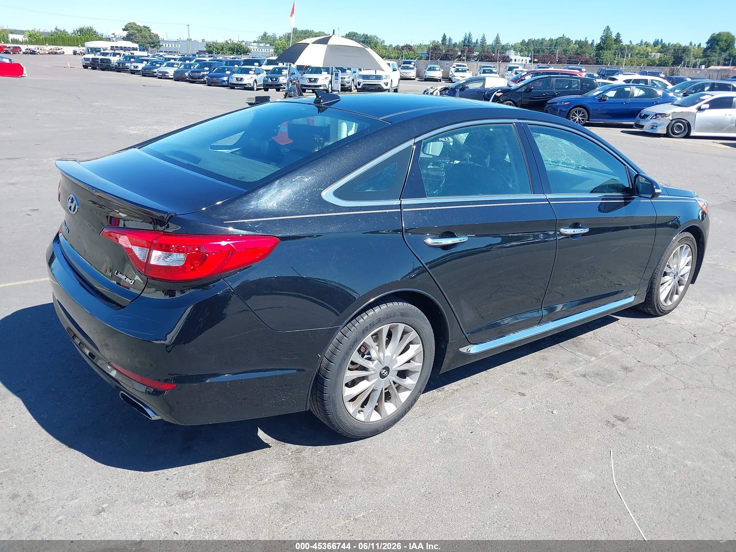 2015 Hyundai Sonata Limited Black vin: 5NPE34AF0FH043613