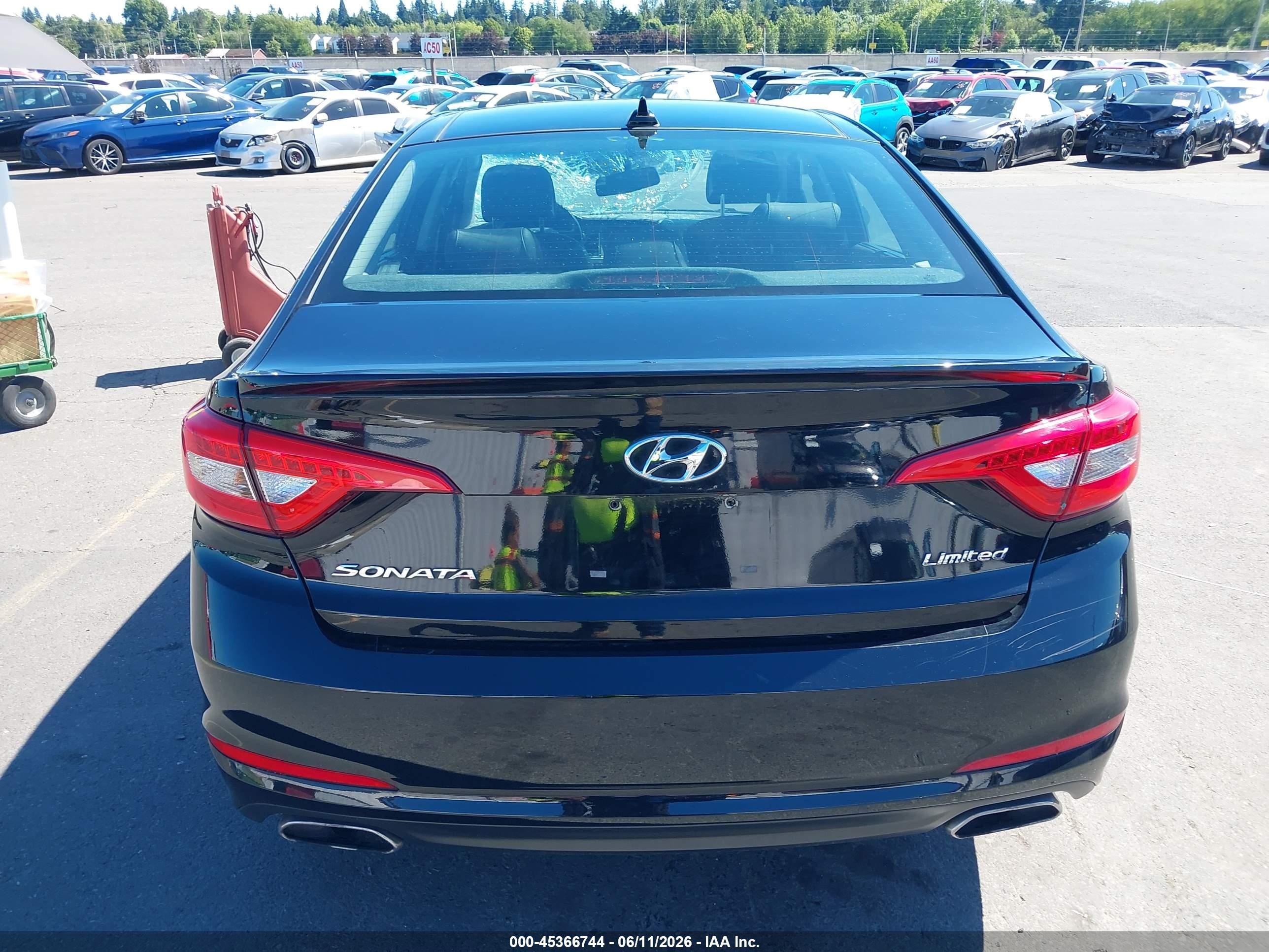 2015 Hyundai Sonata Limited Black vin: 5NPE34AF0FH043613