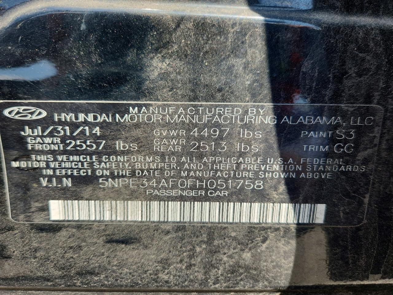 2015 Hyundai Sonata Sport Black vin: 5NPE34AF0FH051758