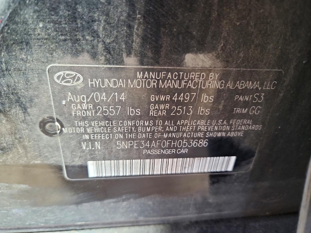 2015 Hyundai Sonata Limited Black vin: 5NPE34AF0FH053686