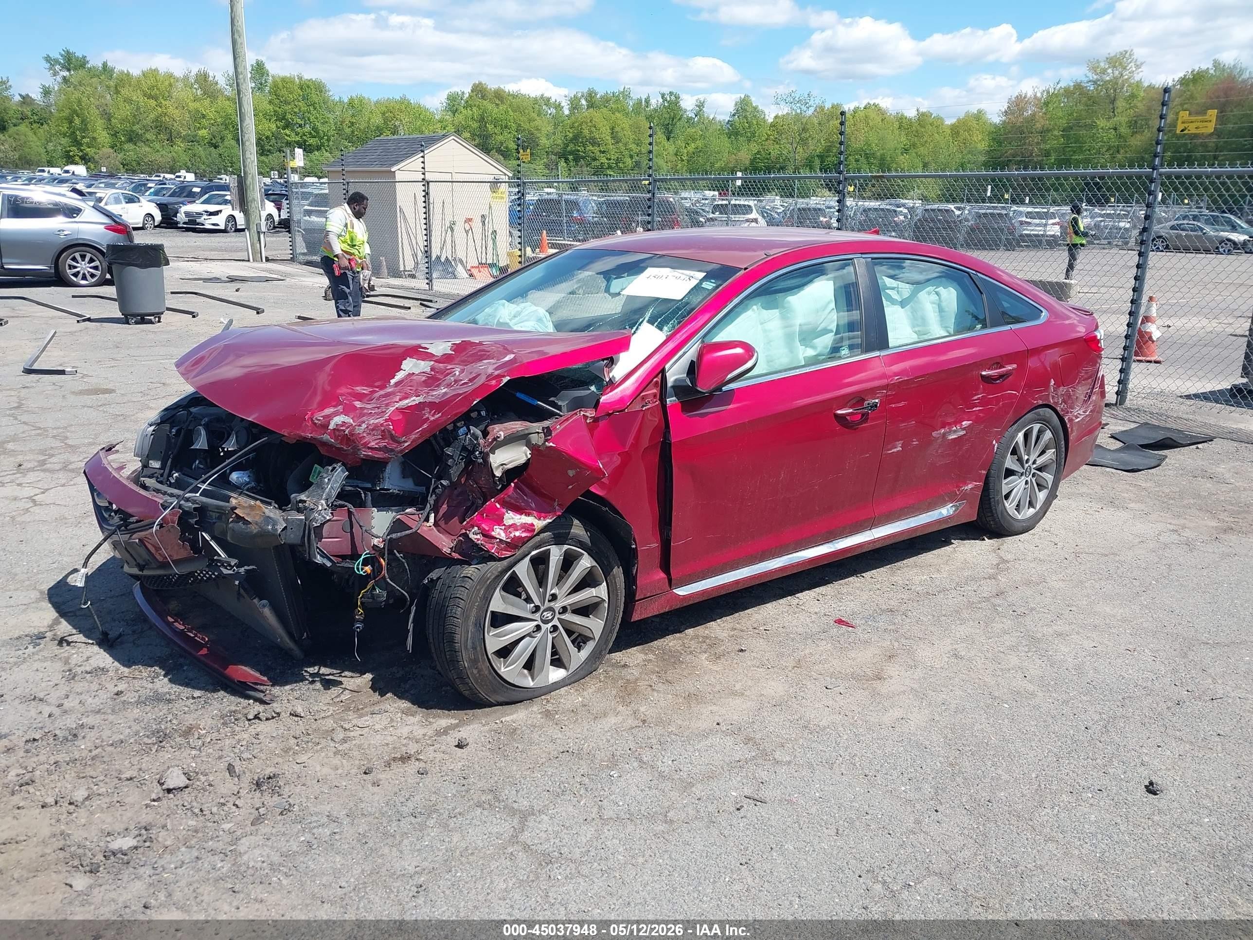 2015 Hyundai Sonata Sport Red vin: 5NPE34AF0FH070911
