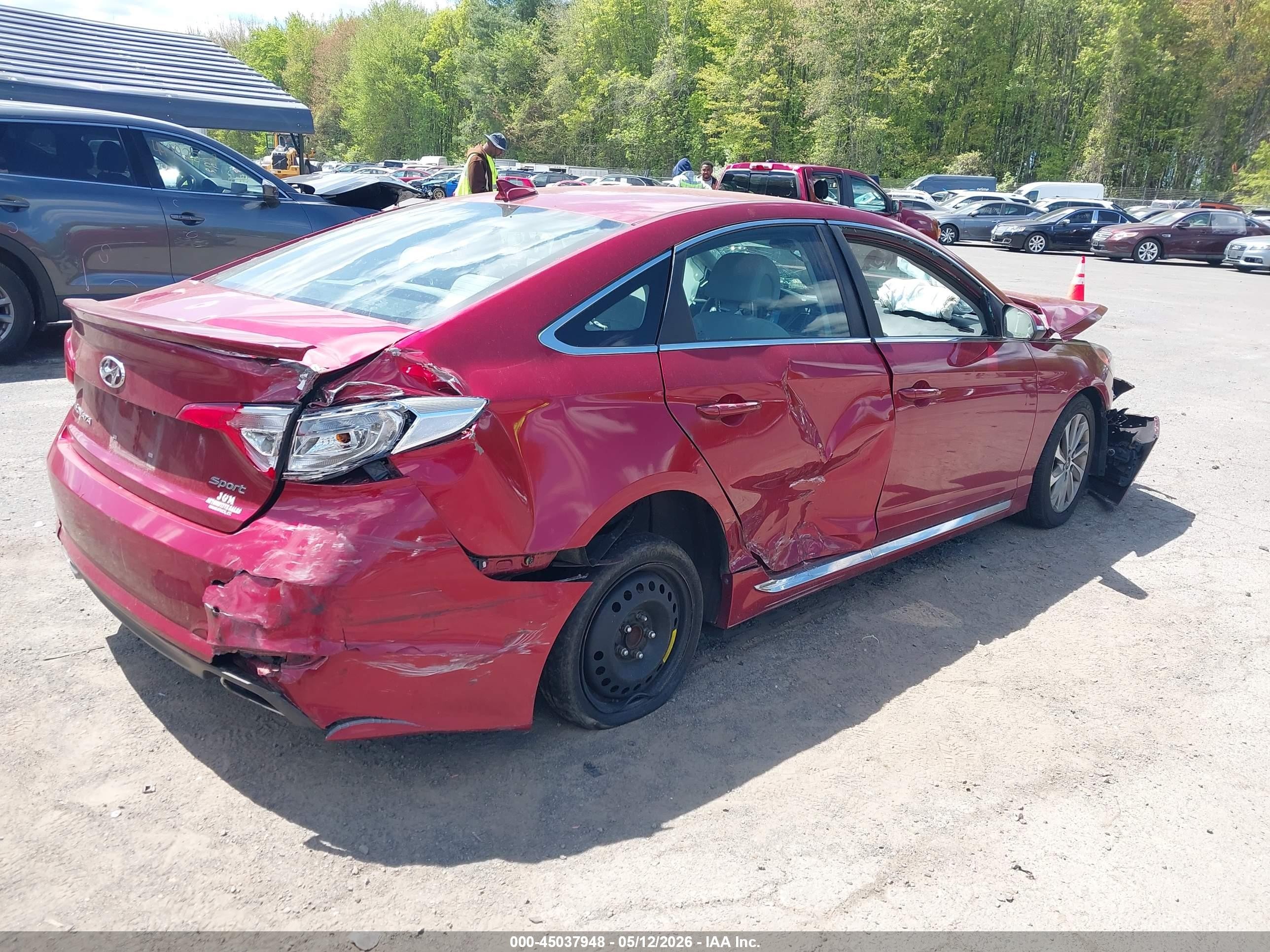 2015 Hyundai Sonata Sport Red vin: 5NPE34AF0FH070911
