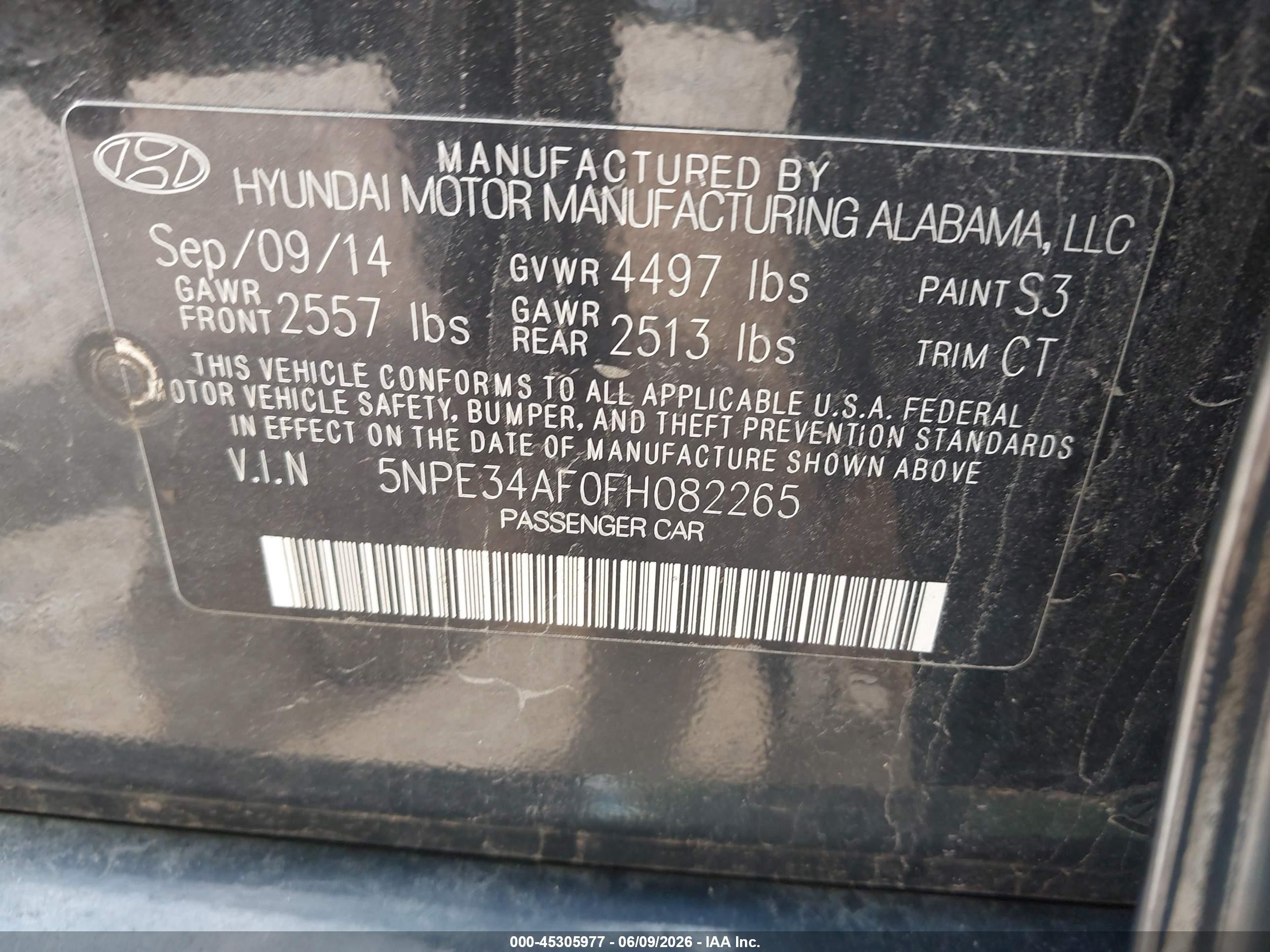 2015 Hyundai Sonata Sport Black vin: 5NPE34AF0FH082265