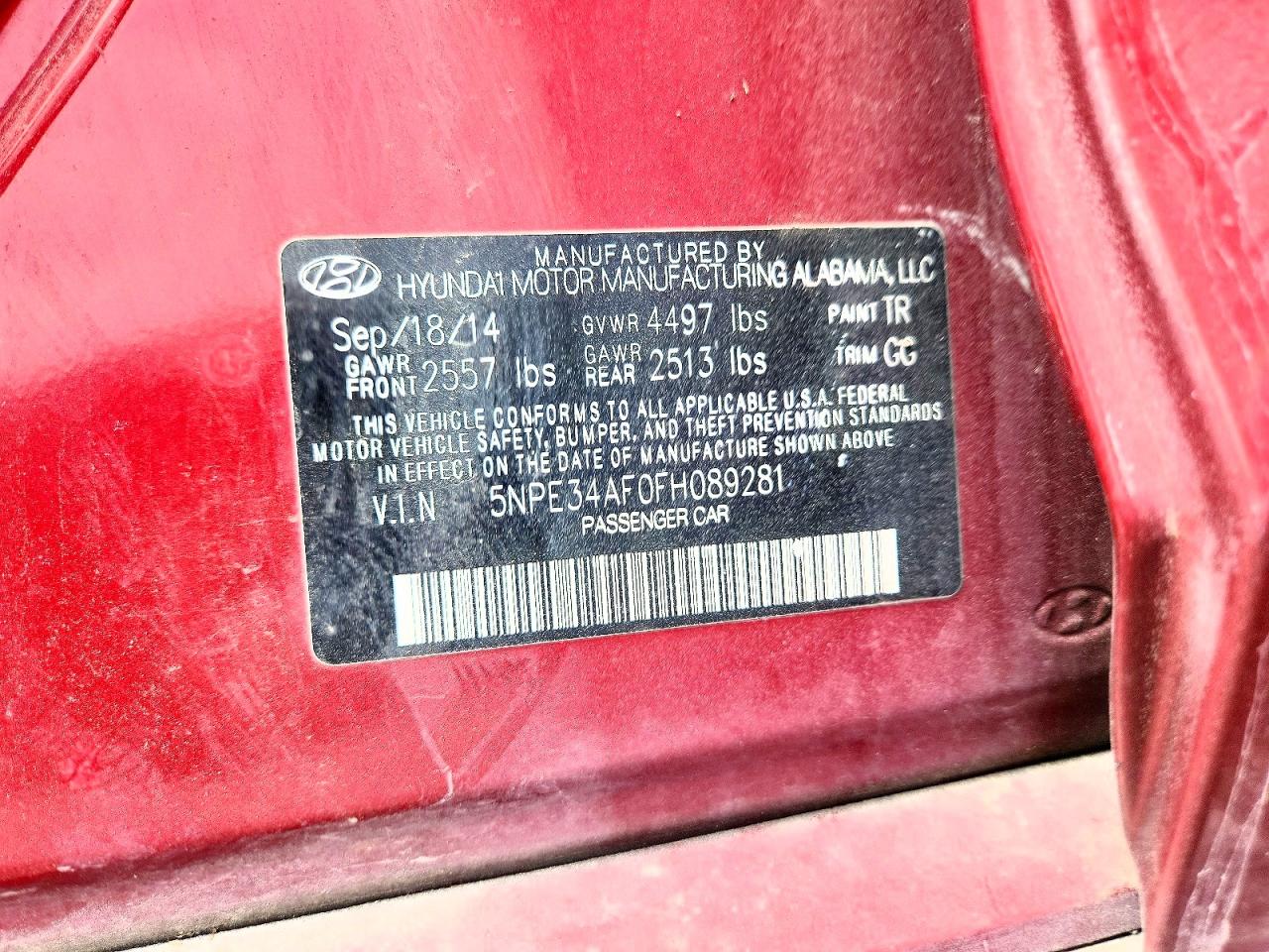 2015 Hyundai Sonata Sport Красный vin: 5NPE34AF0FH089281