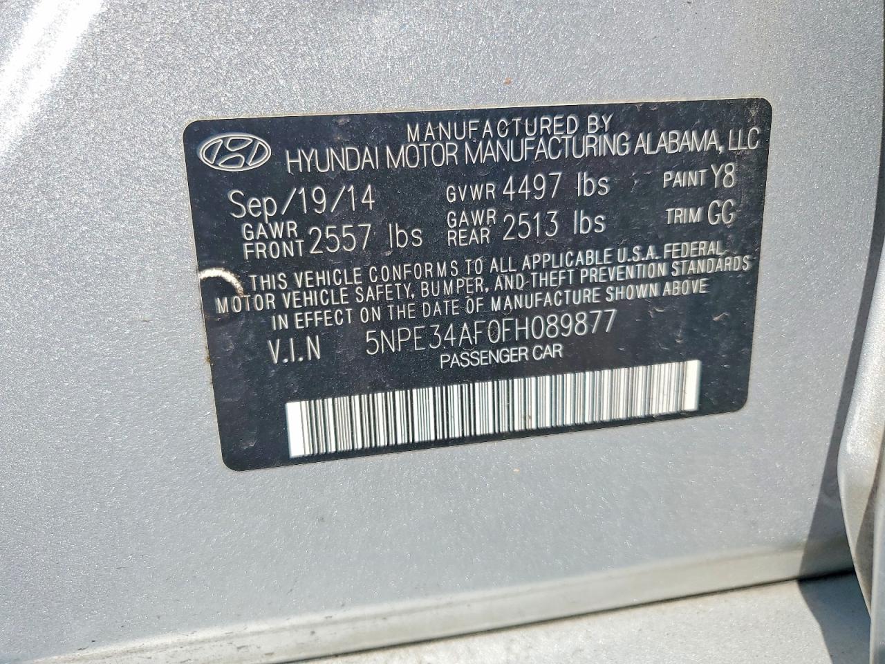 2015 Hyundai Sonata Sport Silver vin: 5NPE34AF0FH089877