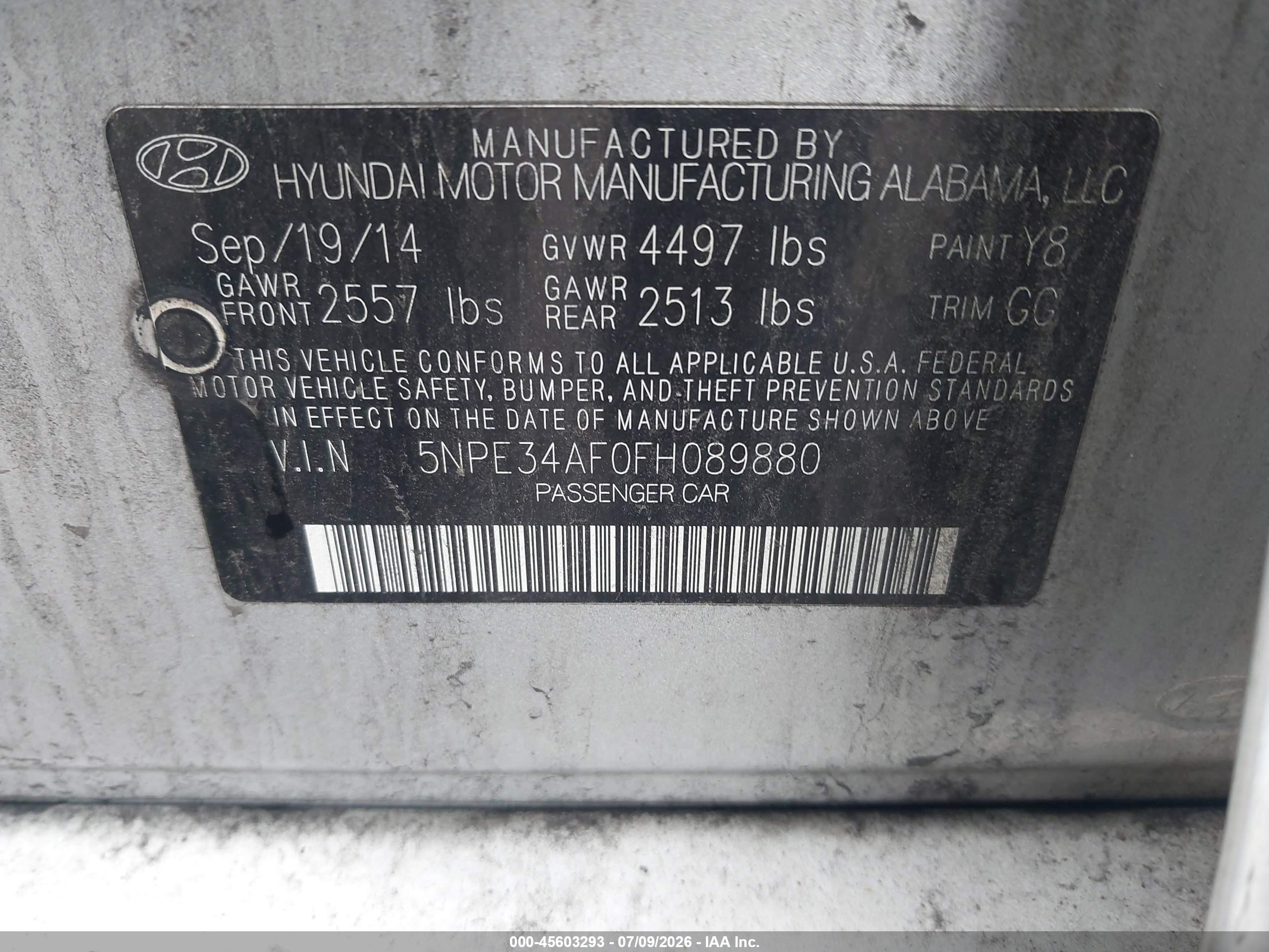 2015 Hyundai Sonata Sport Silver vin: 5NPE34AF0FH089880