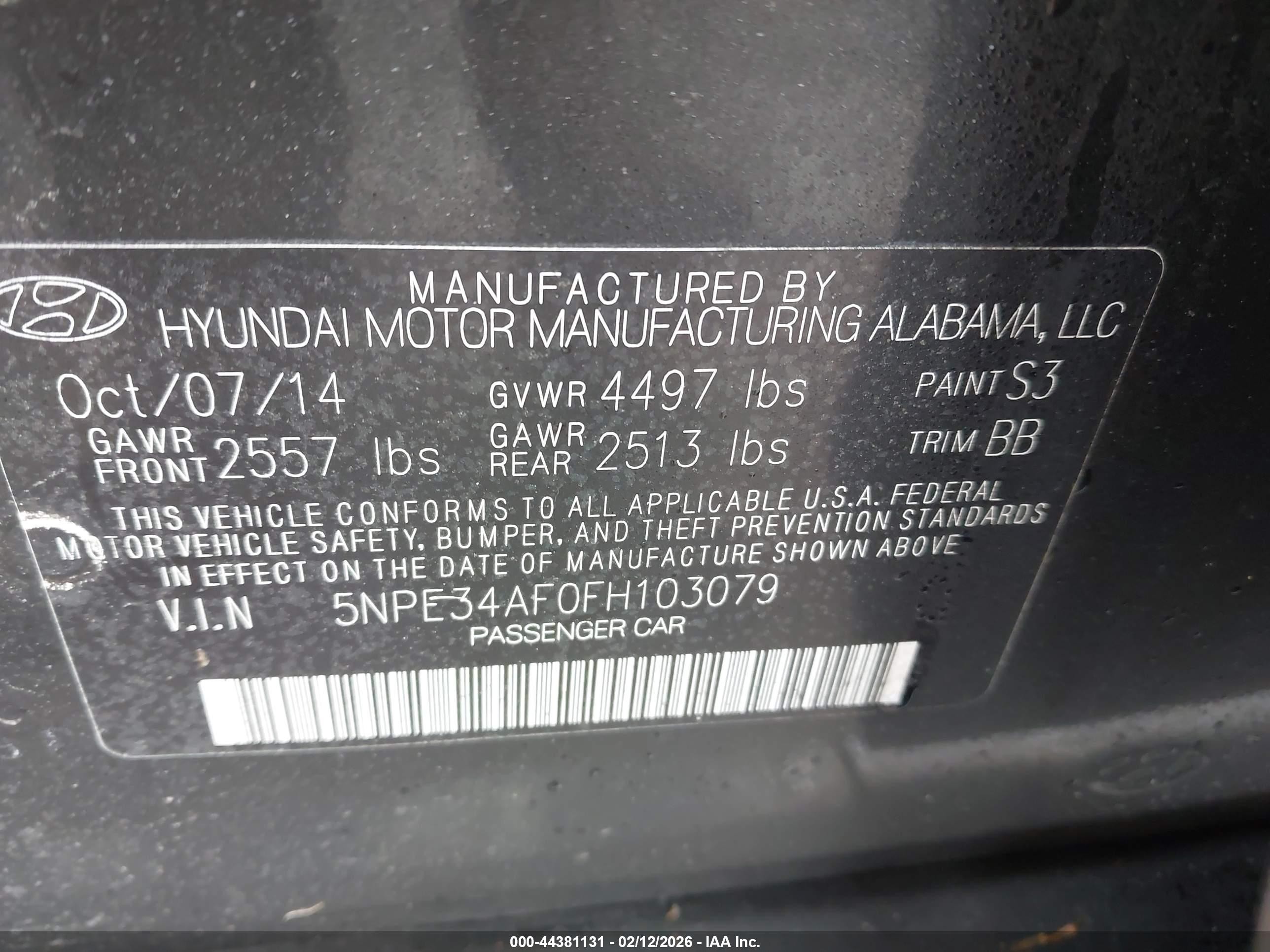2015 Hyundai Sonata Sport Black vin: 5NPE34AF0FH103079