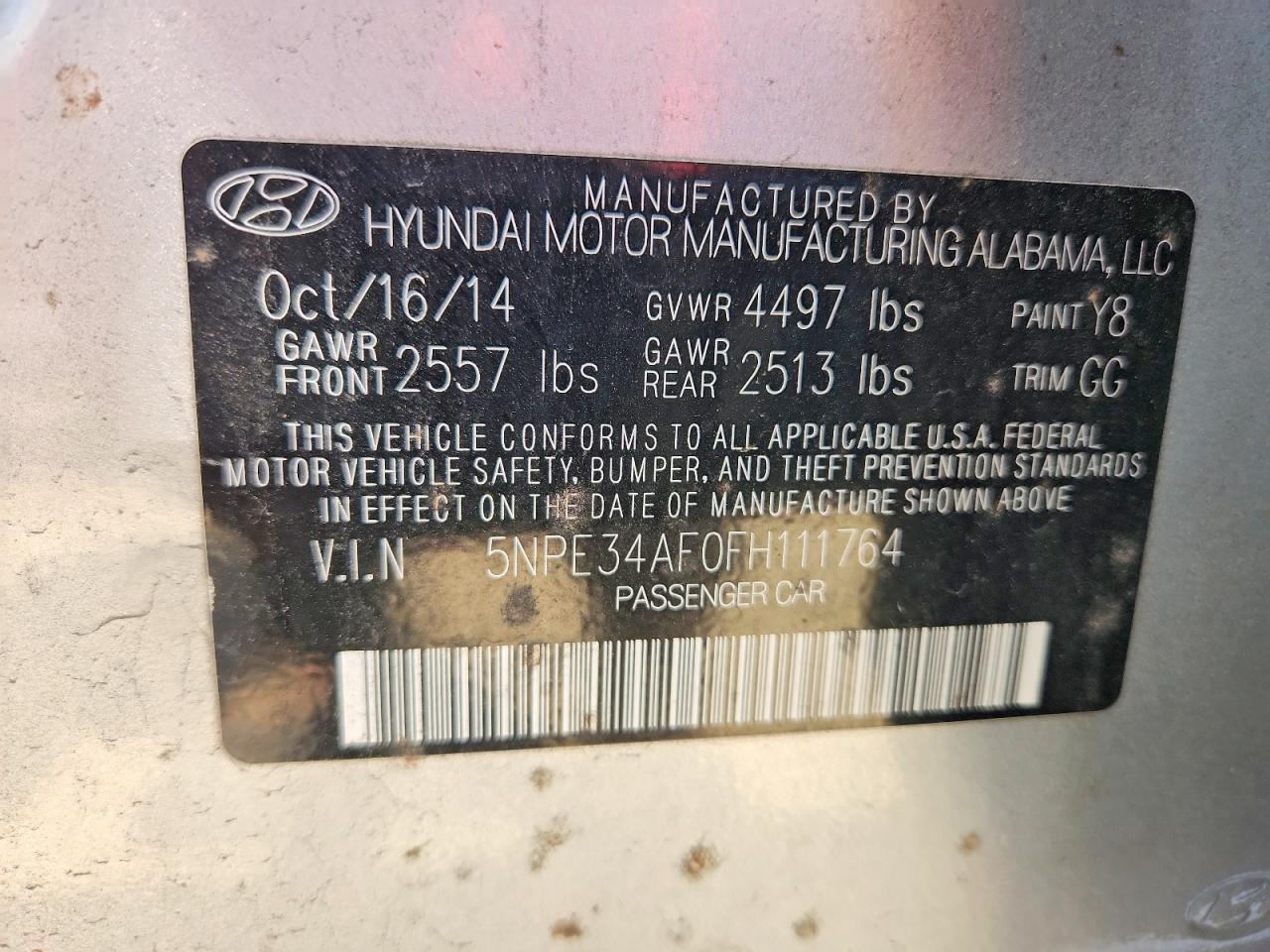 2015 Hyundai Sonata Sport Silver vin: 5NPE34AF0FH111764
