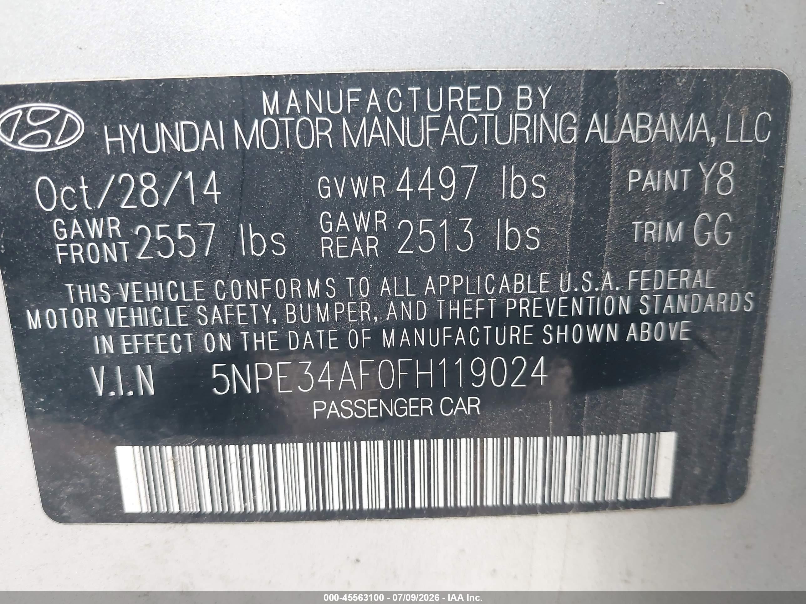 2015 Hyundai Sonata Sport Silver vin: 5NPE34AF0FH119024