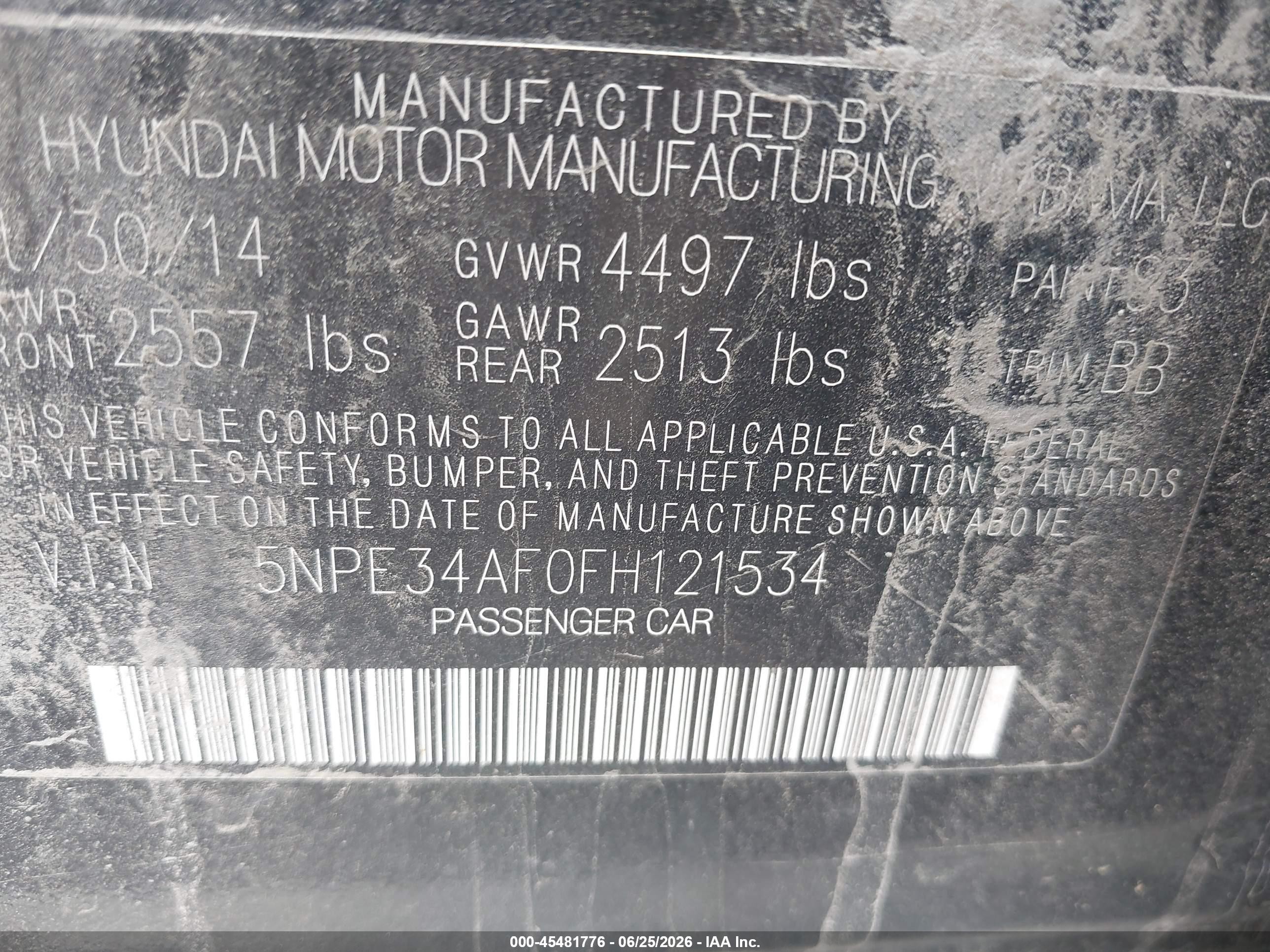 2015 Hyundai Sonata Sport Black vin: 5NPE34AF0FH121534