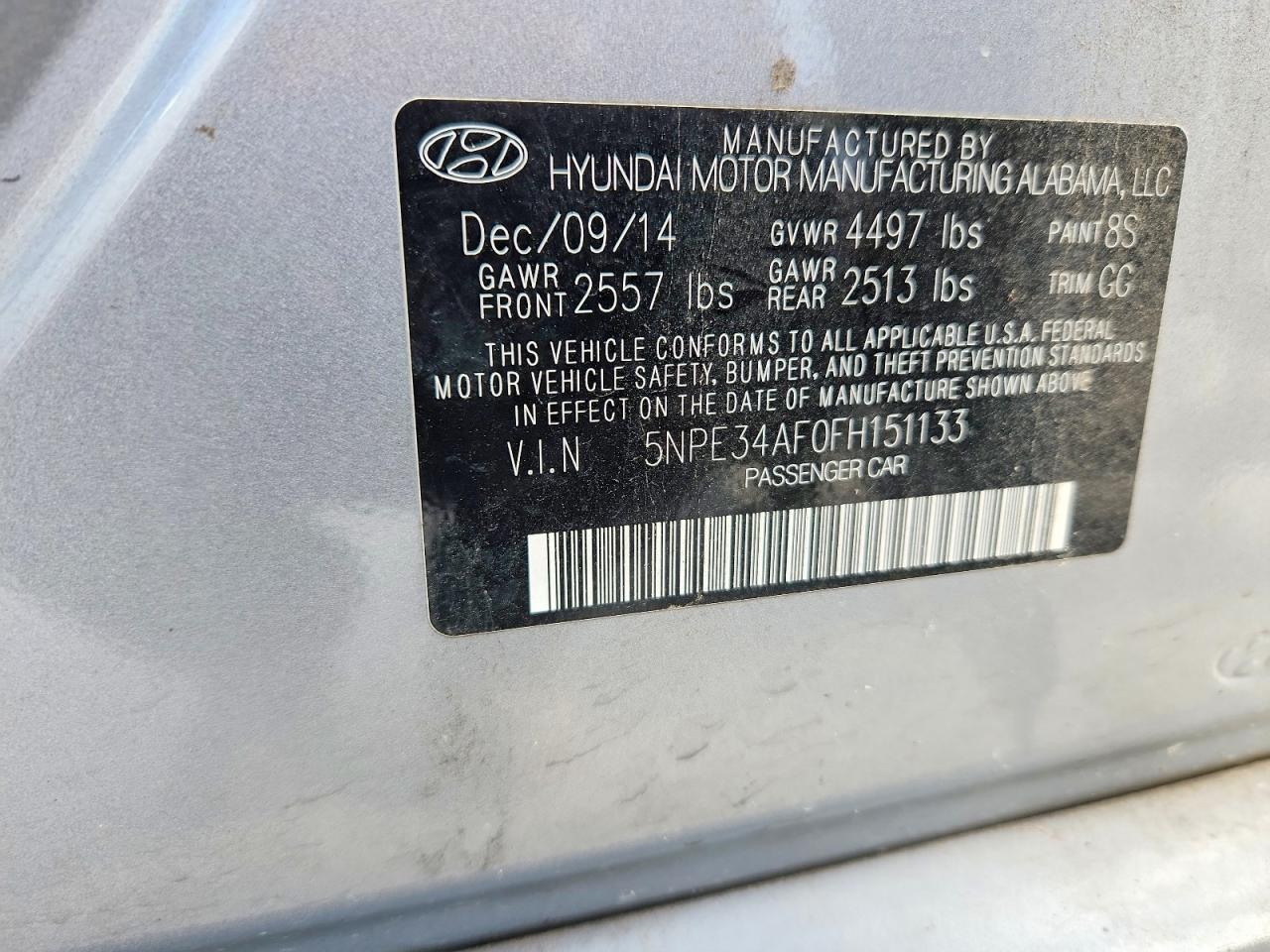 2015 Hyundai Sonata Sport Silver vin: 5NPE34AF0FH151133
