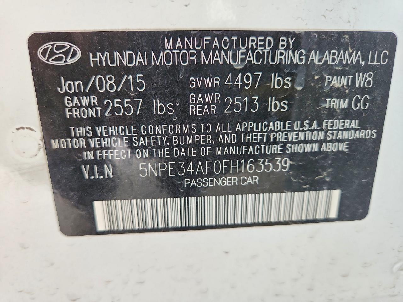 2015 Hyundai Sonata Sport White vin: 5NPE34AF0FH163539