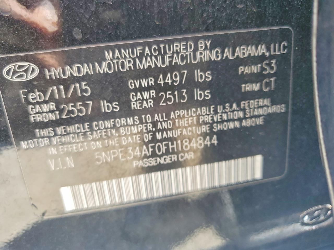 2015 Hyundai Sonata Sport Black vin: 5NPE34AF0FH184844