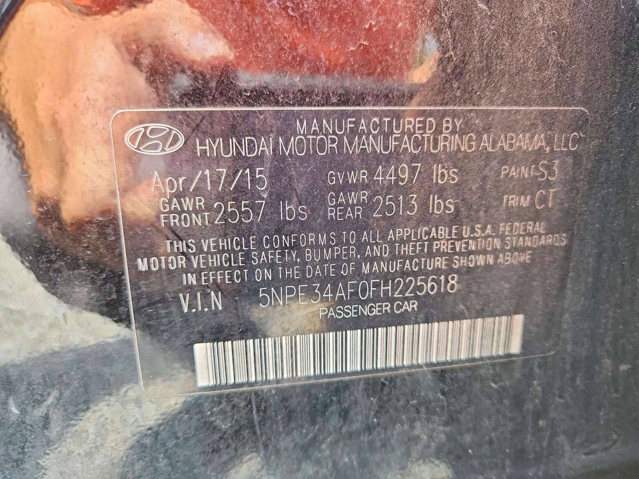 2015 Hyundai Sonata Sport Black vin: 5NPE34AF0FH225618