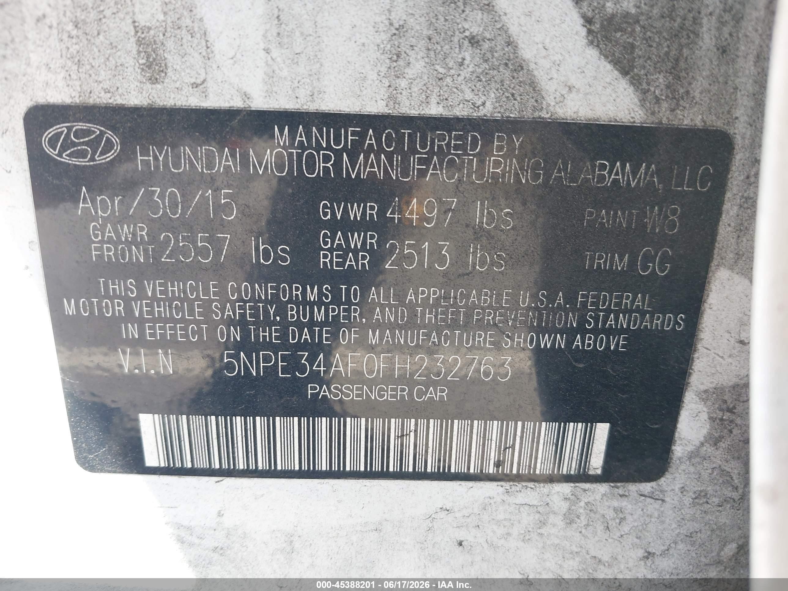 2015 Hyundai Sonata Sport White vin: 5NPE34AF0FH232763