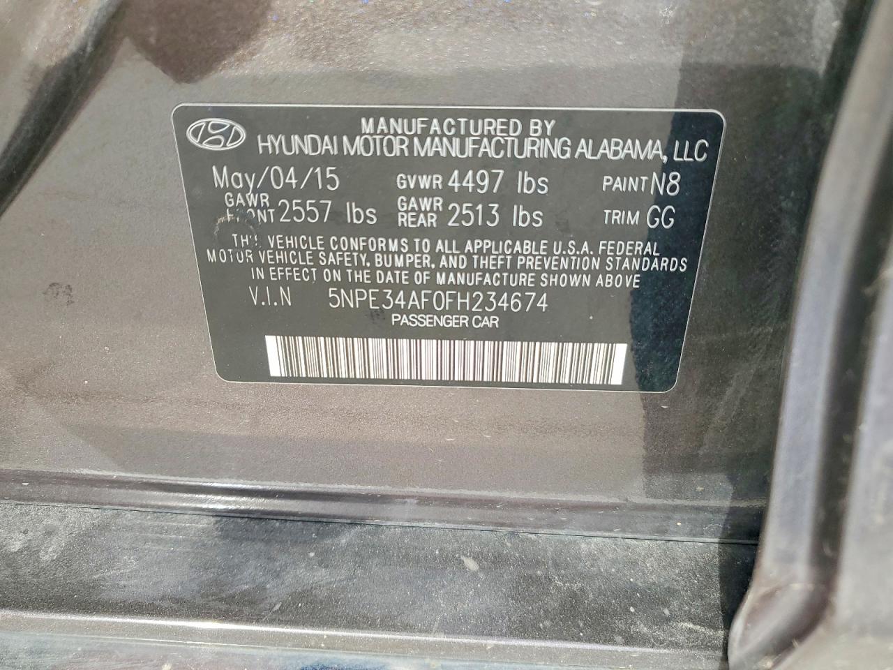2015 Hyundai Sonata Sport Black vin: 5NPE34AF0FH234674