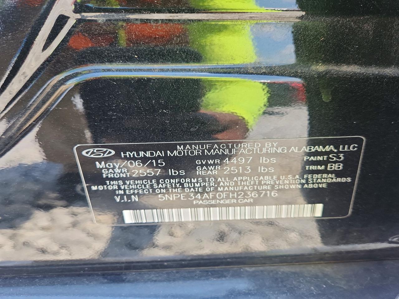 2015 Hyundai Sonata Limited Black vin: 5NPE34AF0FH236716