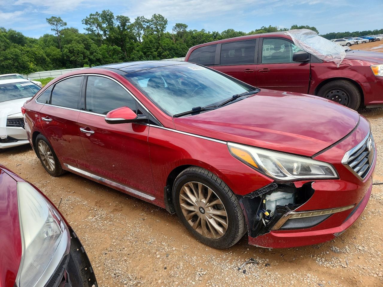 2015 Hyundai Sonata Limited Красный vin: 5NPE34AF0FH251328