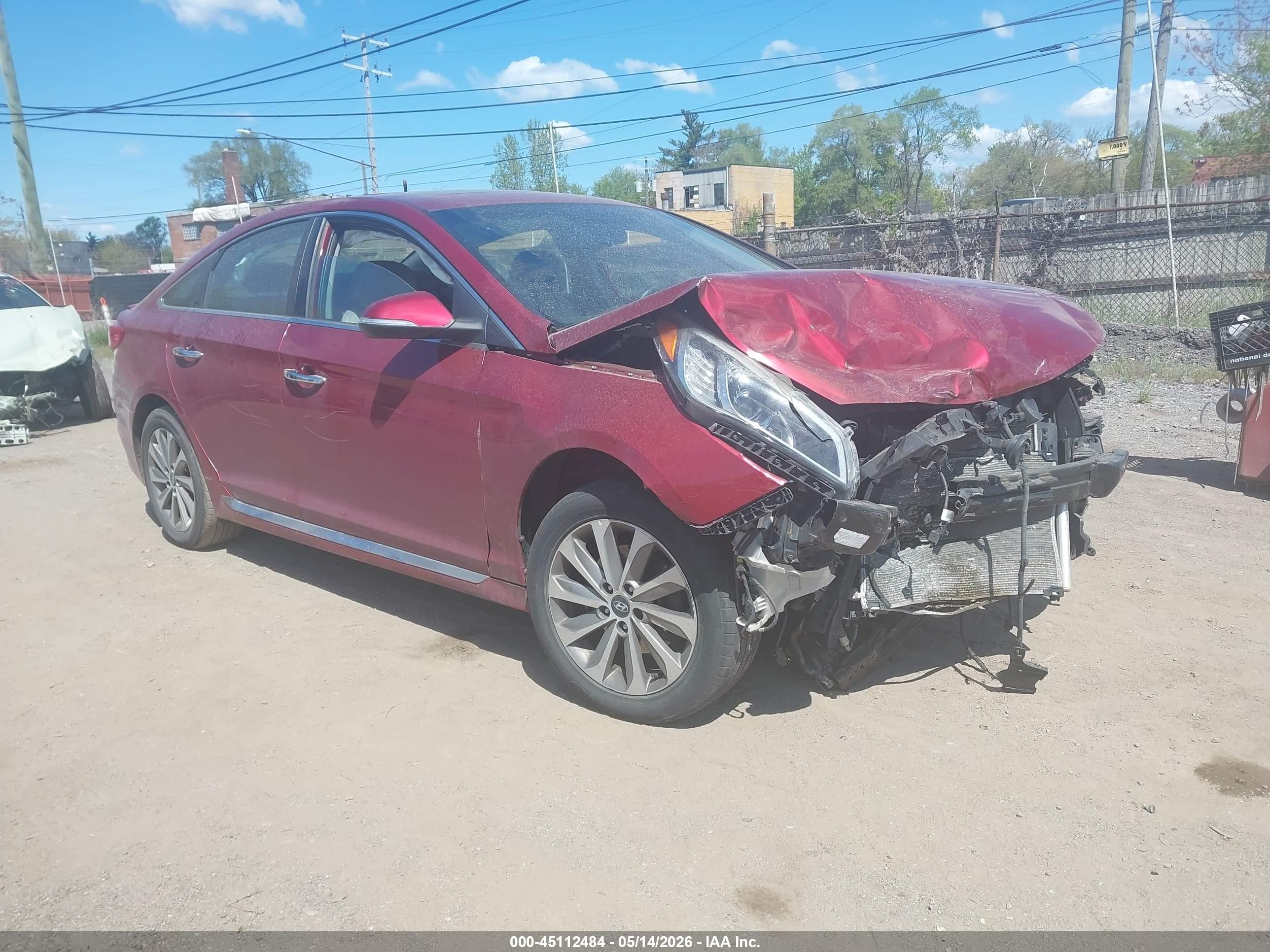 2016 Hyundai Sonata Sport Red vin: 5NPE34AF0GH395124