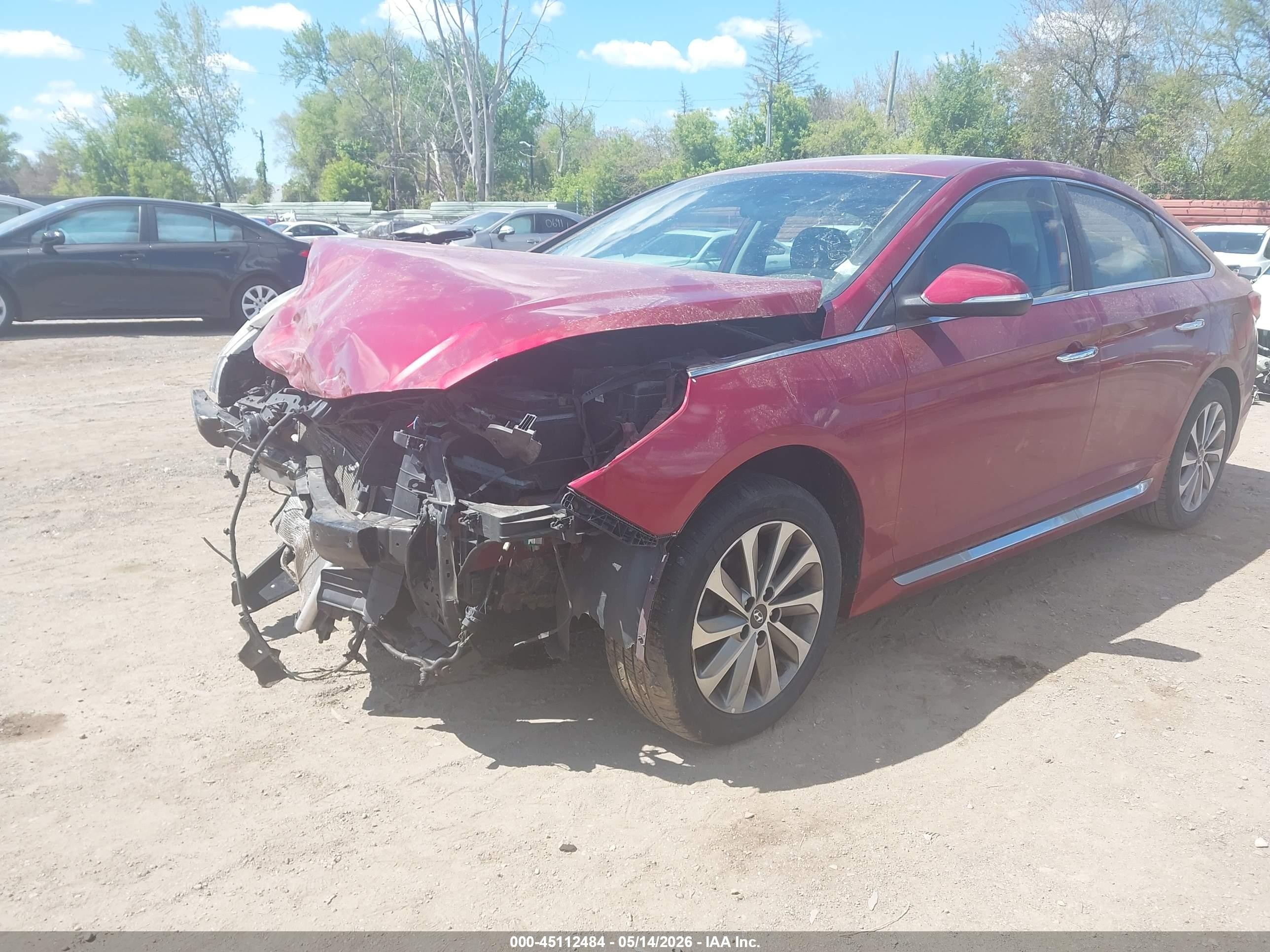 2016 Hyundai Sonata Sport Red vin: 5NPE34AF0GH395124