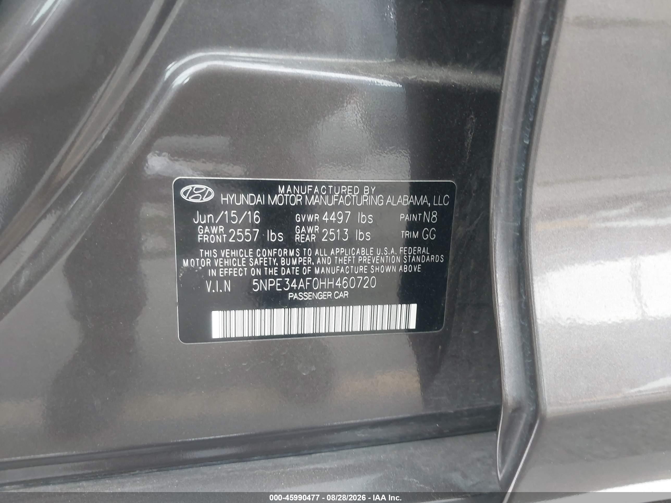 2017 Hyundai Sonata Sport Dark Brown vin: 5NPE34AF0HH460720