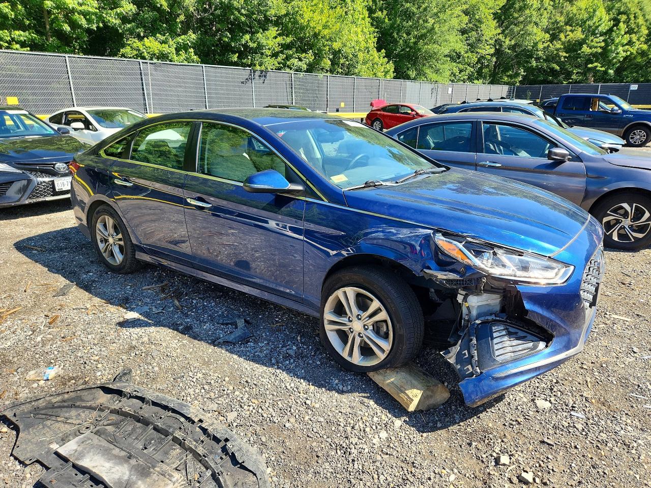 2018 Hyundai Sonata Sel+ Blue vin: 5NPE34AF0JH720376