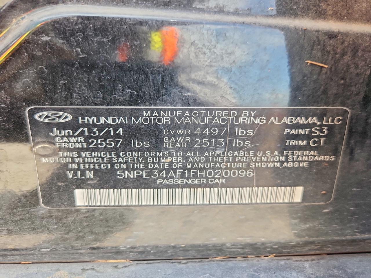 2015 Hyundai Sonata Limited Black vin: 5NPE34AF1FH020096