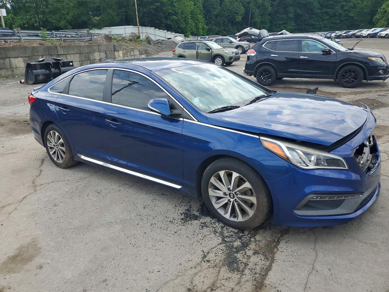 2015 Hyundai Sonata Sport Blue vin: 5NPE34AF1FH024326
