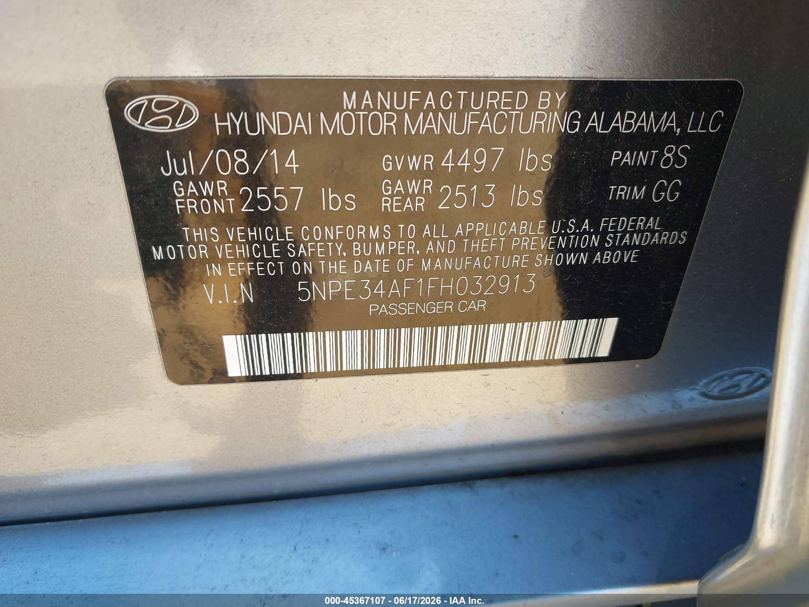 2015 Hyundai Sonata Sport Gray vin: 5NPE34AF1FH032913