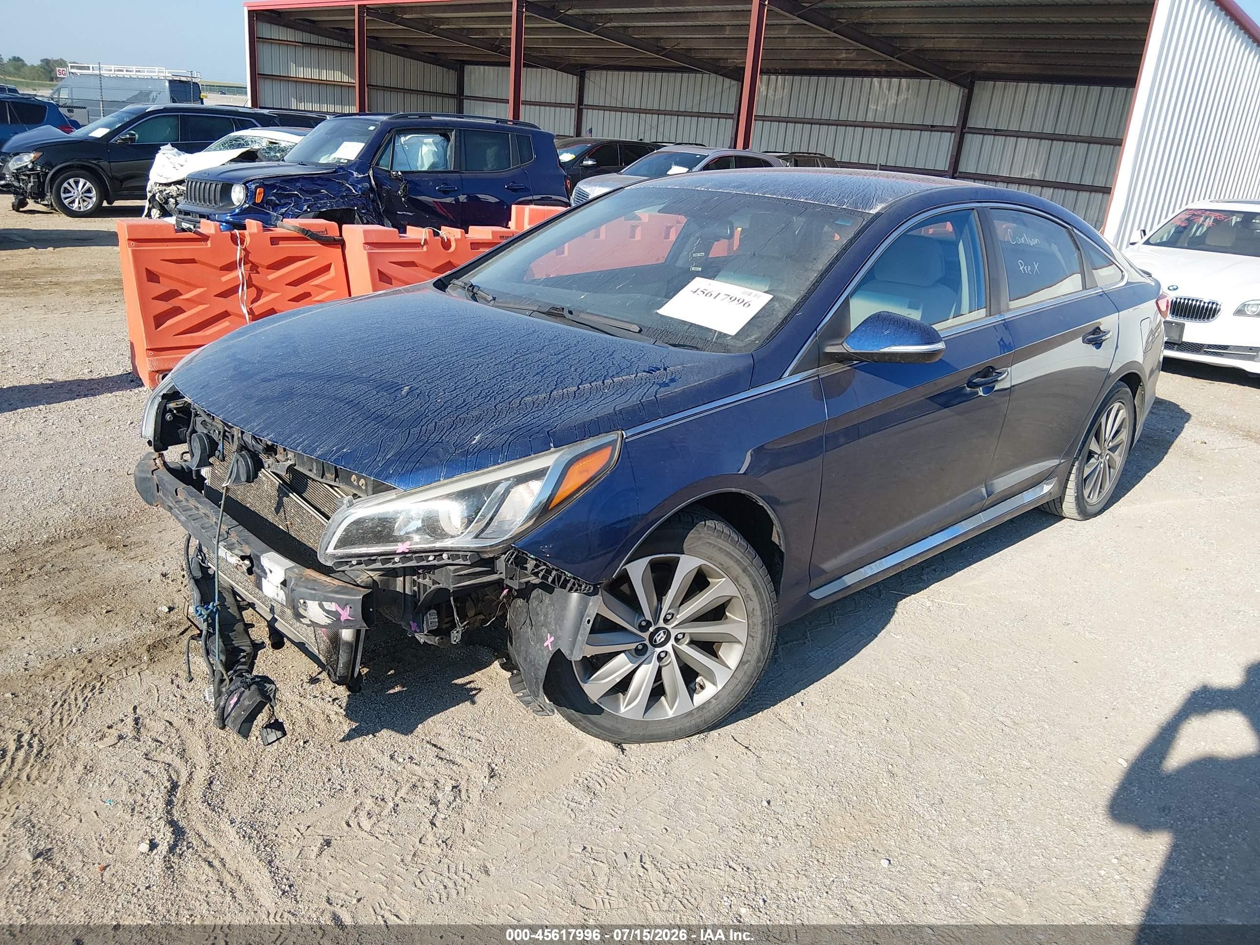 2015 Hyundai Sonata Sport Синий vin: 5NPE34AF1FH033849