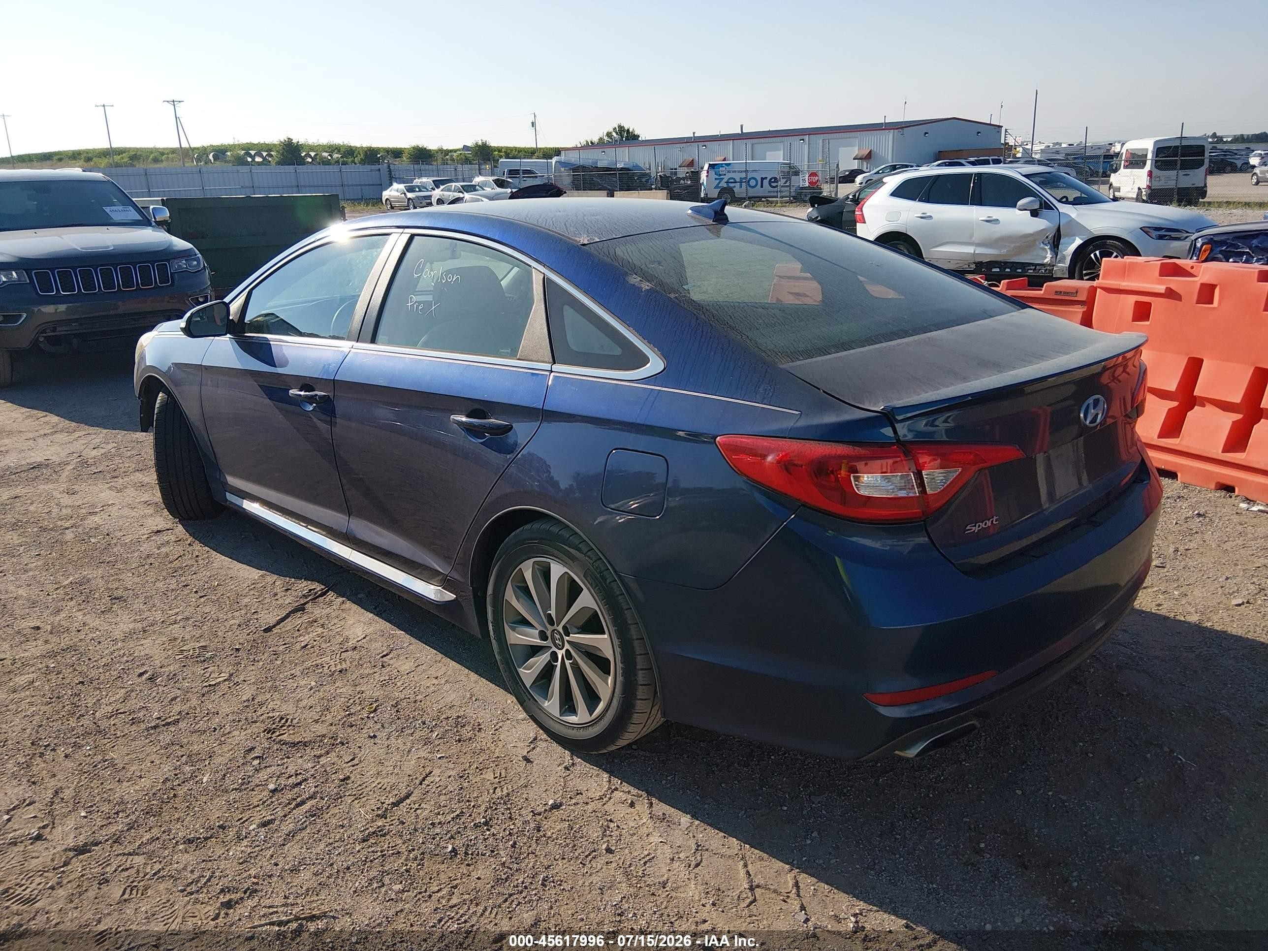 2015 Hyundai Sonata Sport Синий vin: 5NPE34AF1FH033849