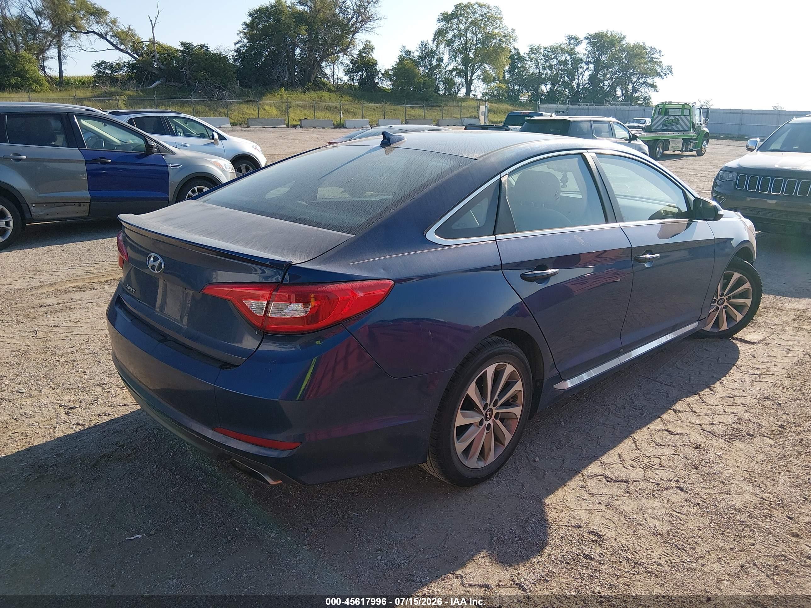 2015 Hyundai Sonata Sport Синий vin: 5NPE34AF1FH033849