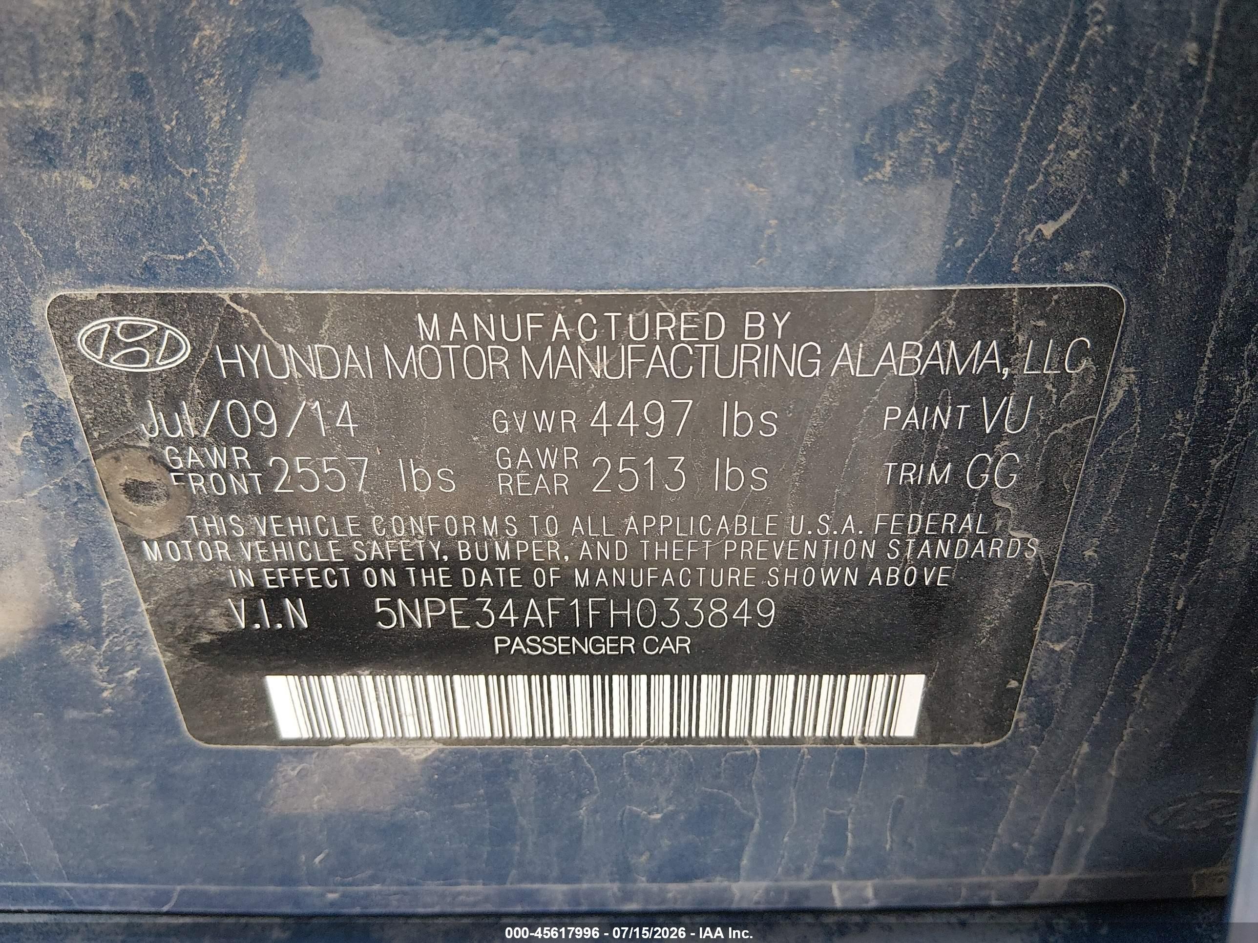 2015 Hyundai Sonata Sport Синий vin: 5NPE34AF1FH033849