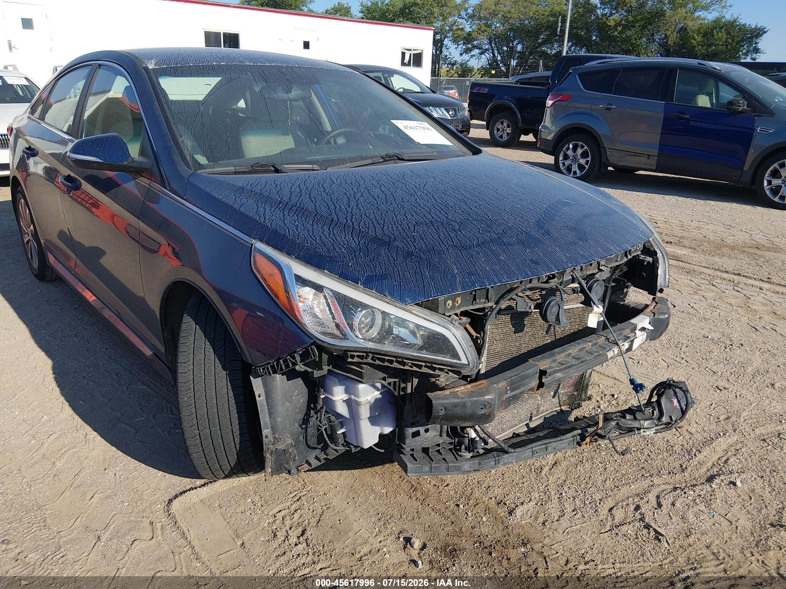 2015 Hyundai Sonata Sport Синий vin: 5NPE34AF1FH033849