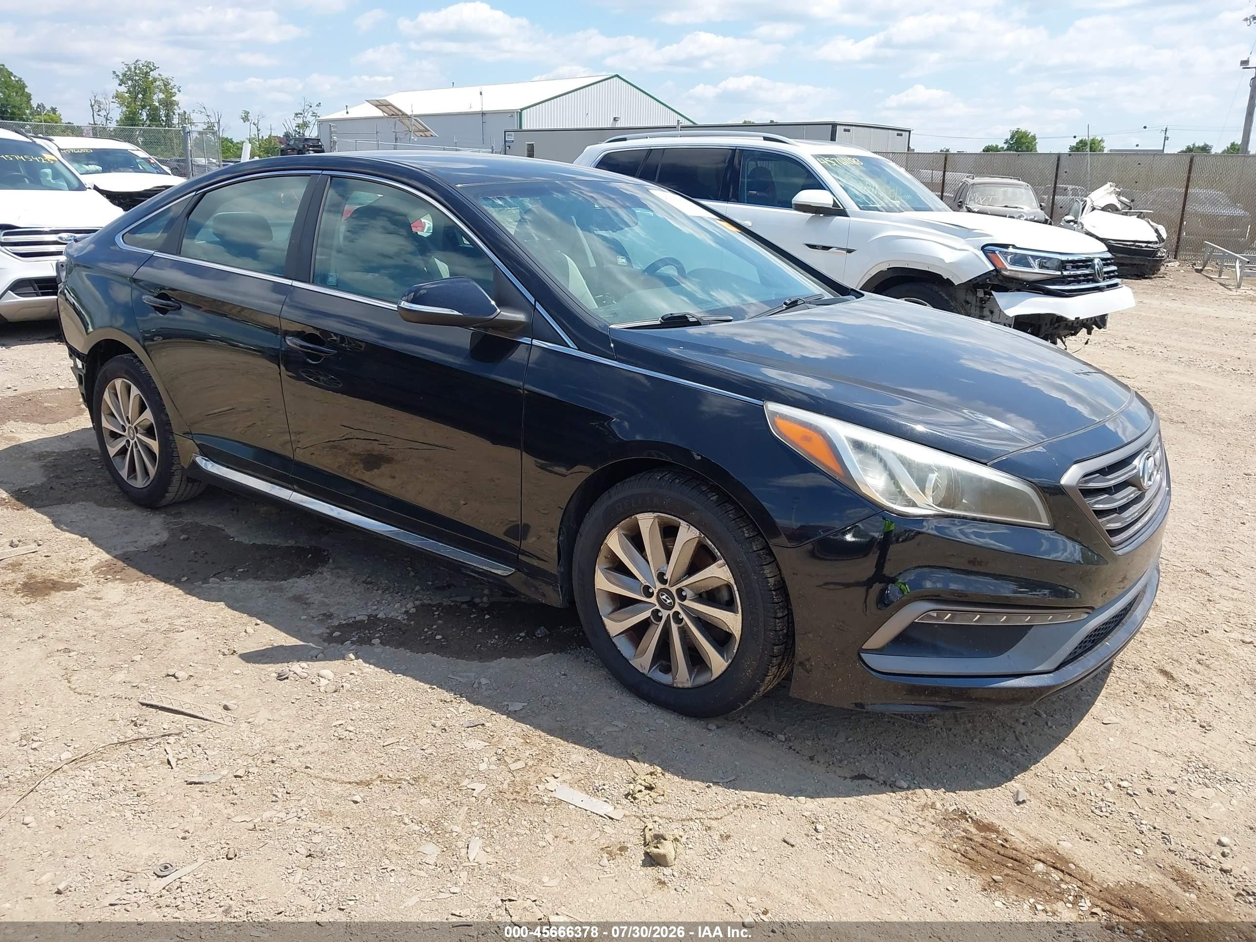2015 Hyundai Sonata Sport Black vin: 5NPE34AF1FH042308