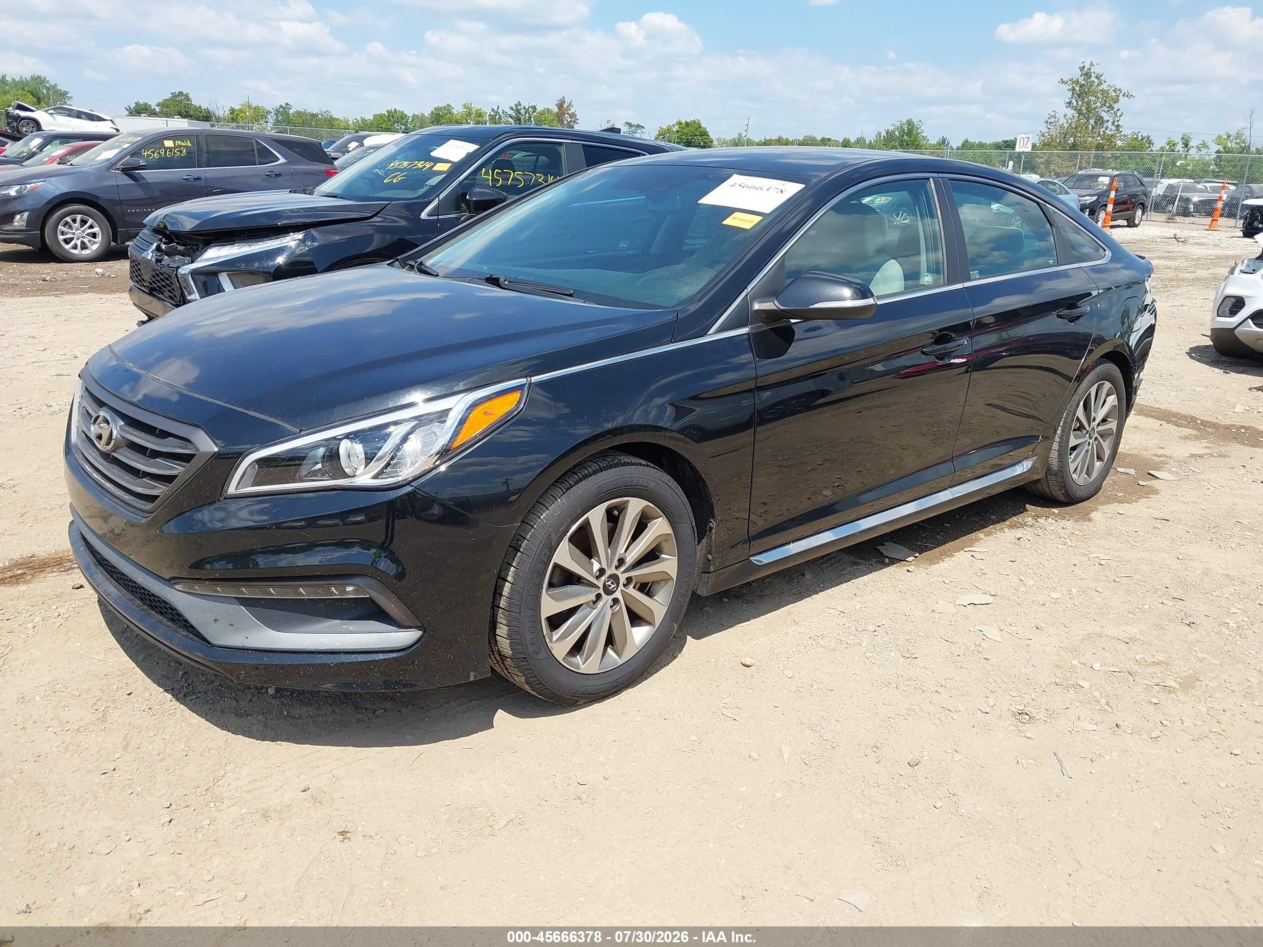 2015 Hyundai Sonata Sport Черный vin: 5NPE34AF1FH042308