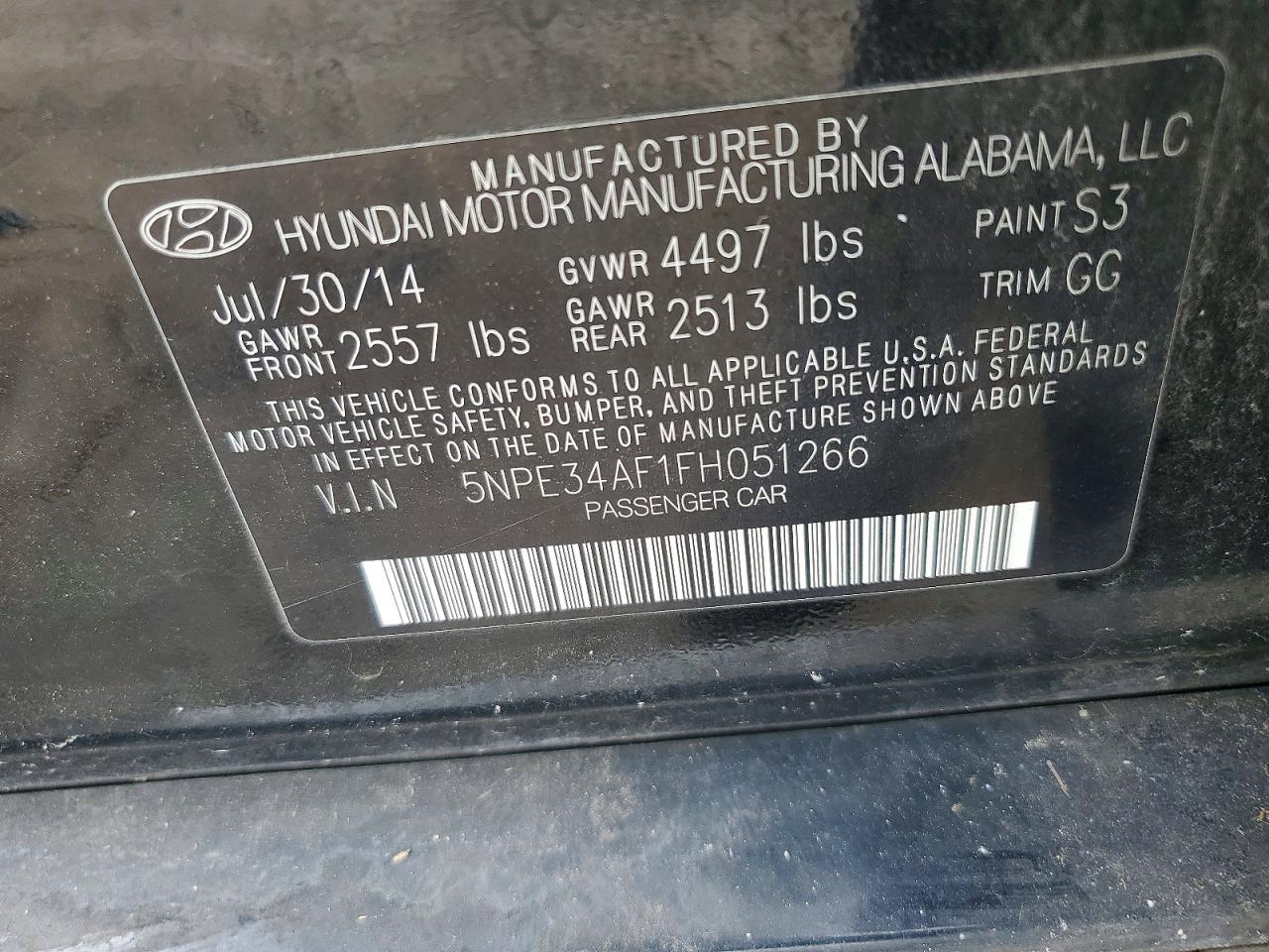 2015 Hyundai Sonata Limited Black vin: 5NPE34AF1FH051266
