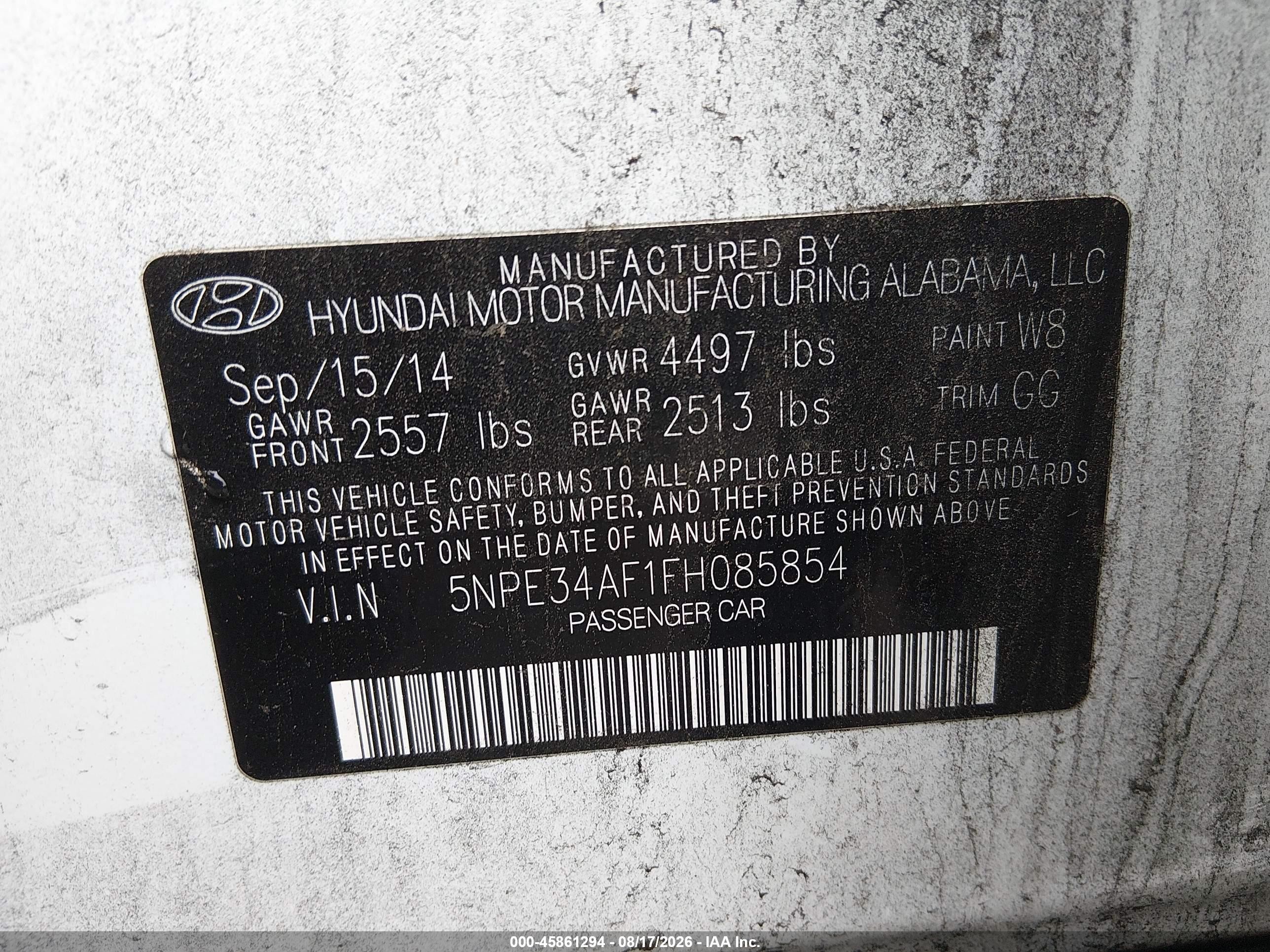 2015 Hyundai Sonata Sport White vin: 5NPE34AF1FH085854