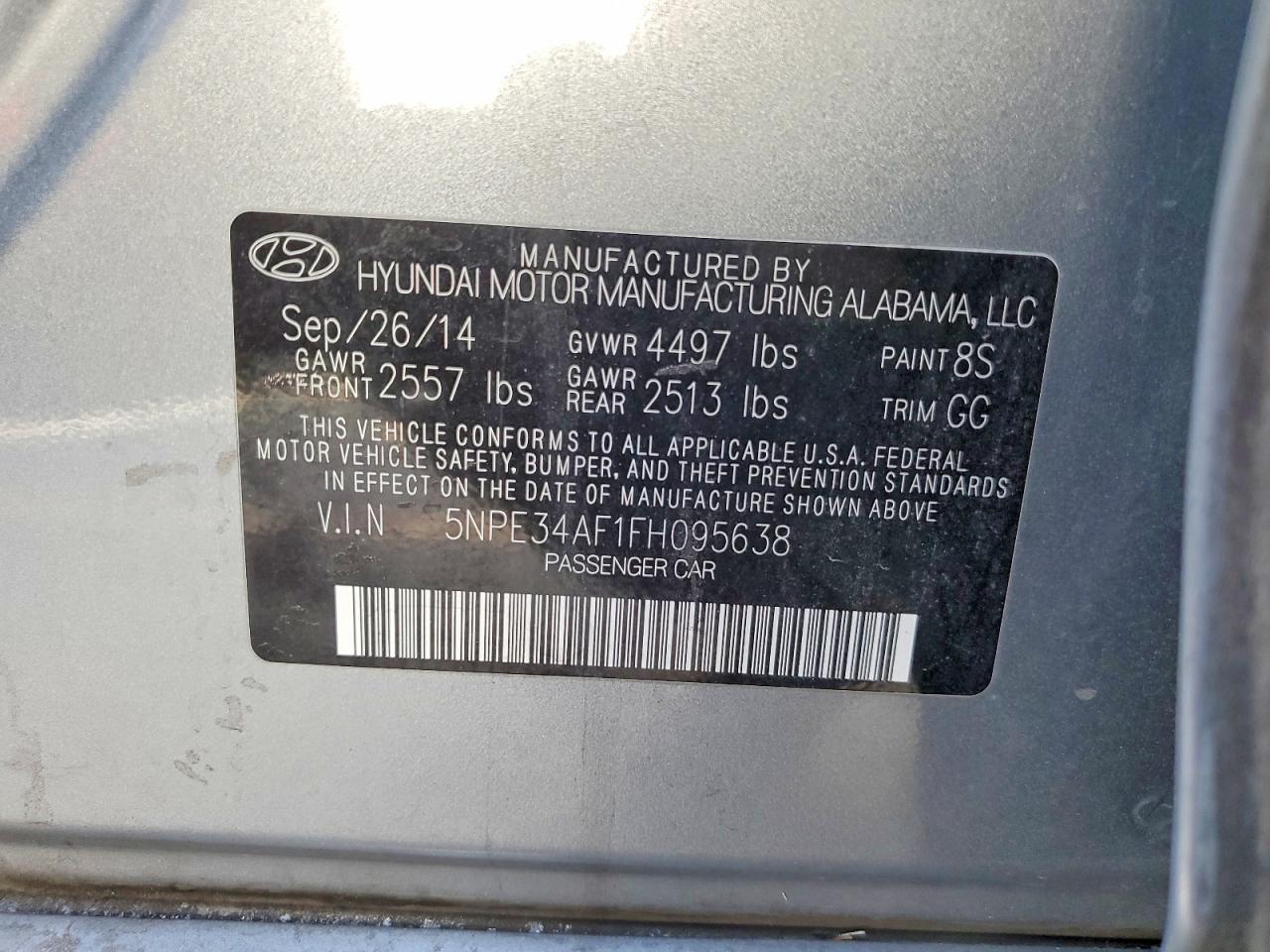2015 Hyundai Sonata Sport Silver vin: 5NPE34AF1FH095638