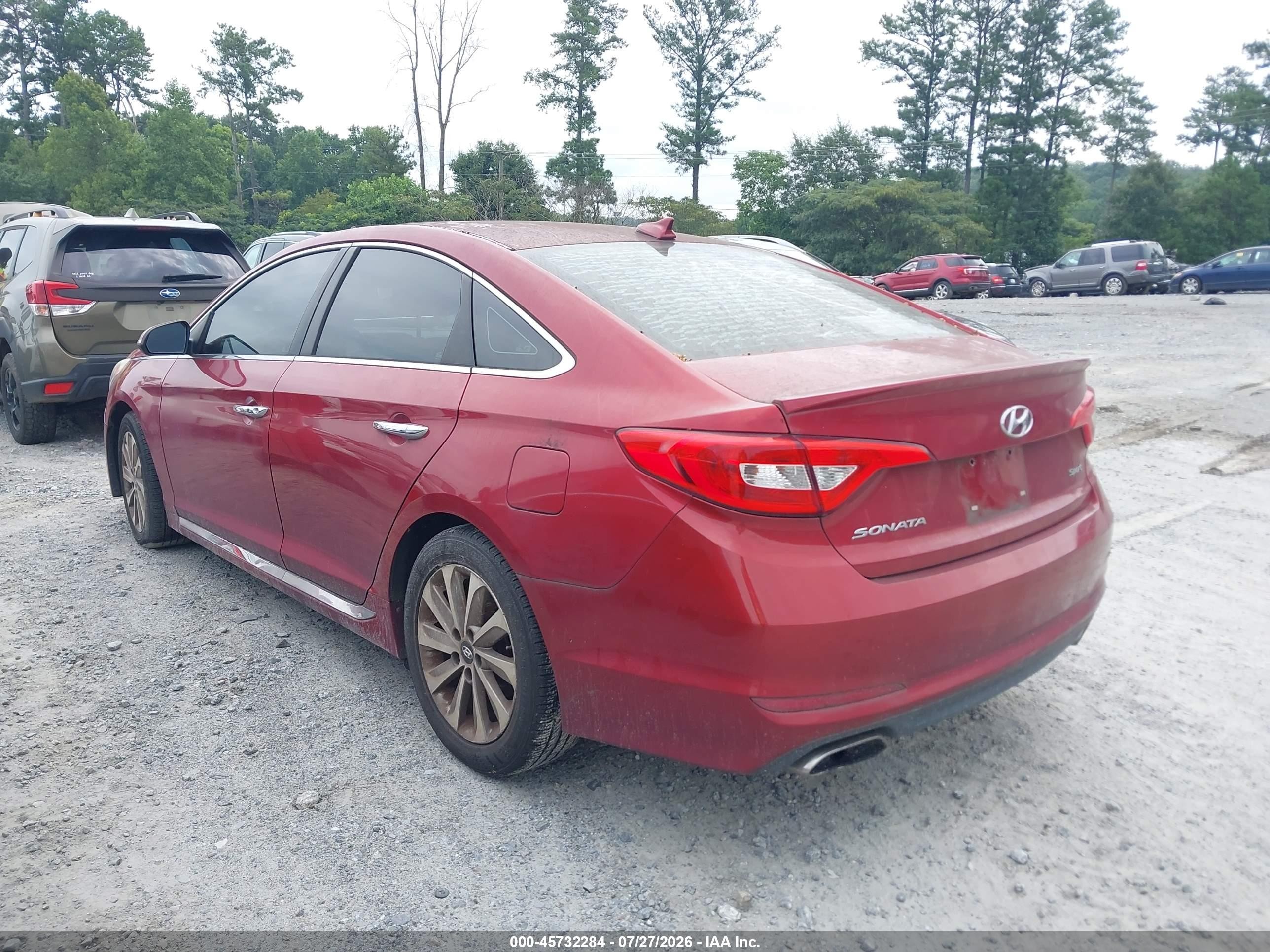 2015 Hyundai Sonata Sport Burgundy vin: 5NPE34AF1FH096885