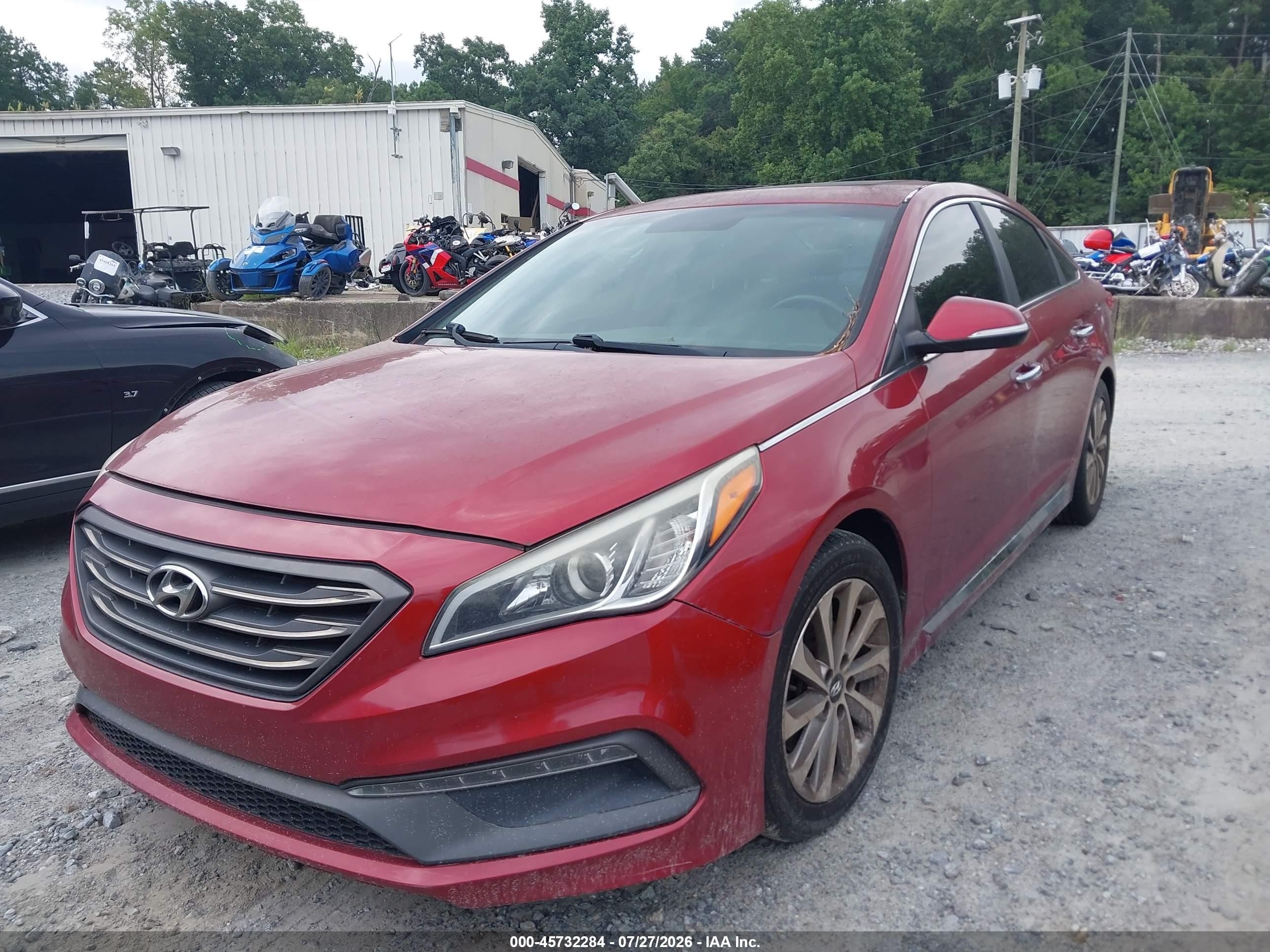 2015 Hyundai Sonata Sport Burgundy vin: 5NPE34AF1FH096885