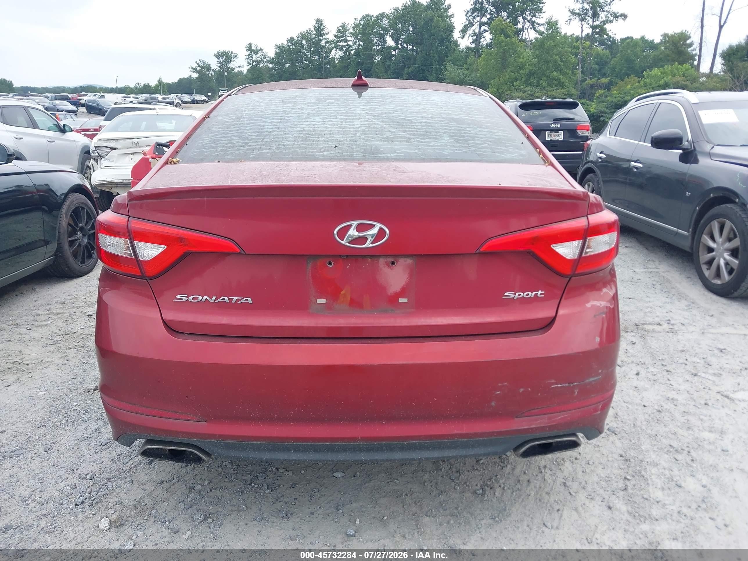 2015 Hyundai Sonata Sport Burgundy vin: 5NPE34AF1FH096885